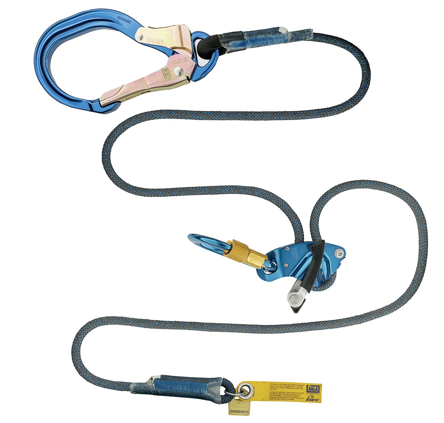 7012817100 - 3M DBI-SALA Trigger X Adjustable Single Mode Rope Positioning Lanyard 1234090, 1/2 in Aramid Kernmantle, 6 ft