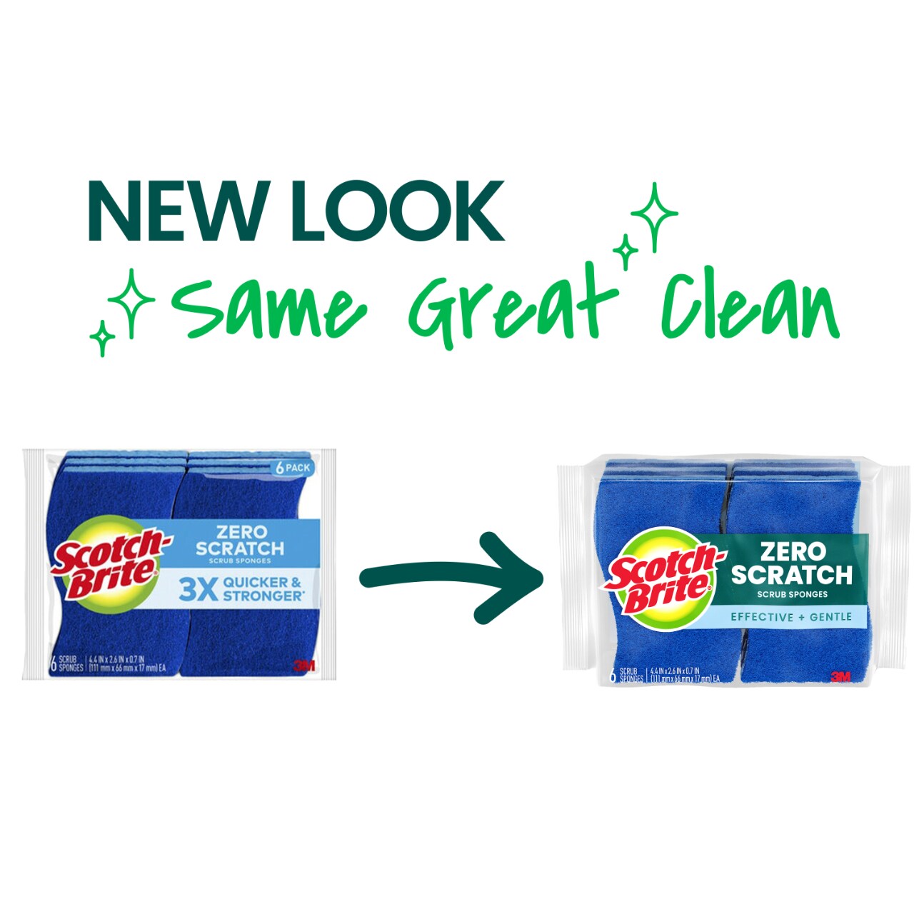 7100332072 - Scotch-Brite Zero Scratch Scrub Sponge 526-6, 6 each/pack, 6 packs/case