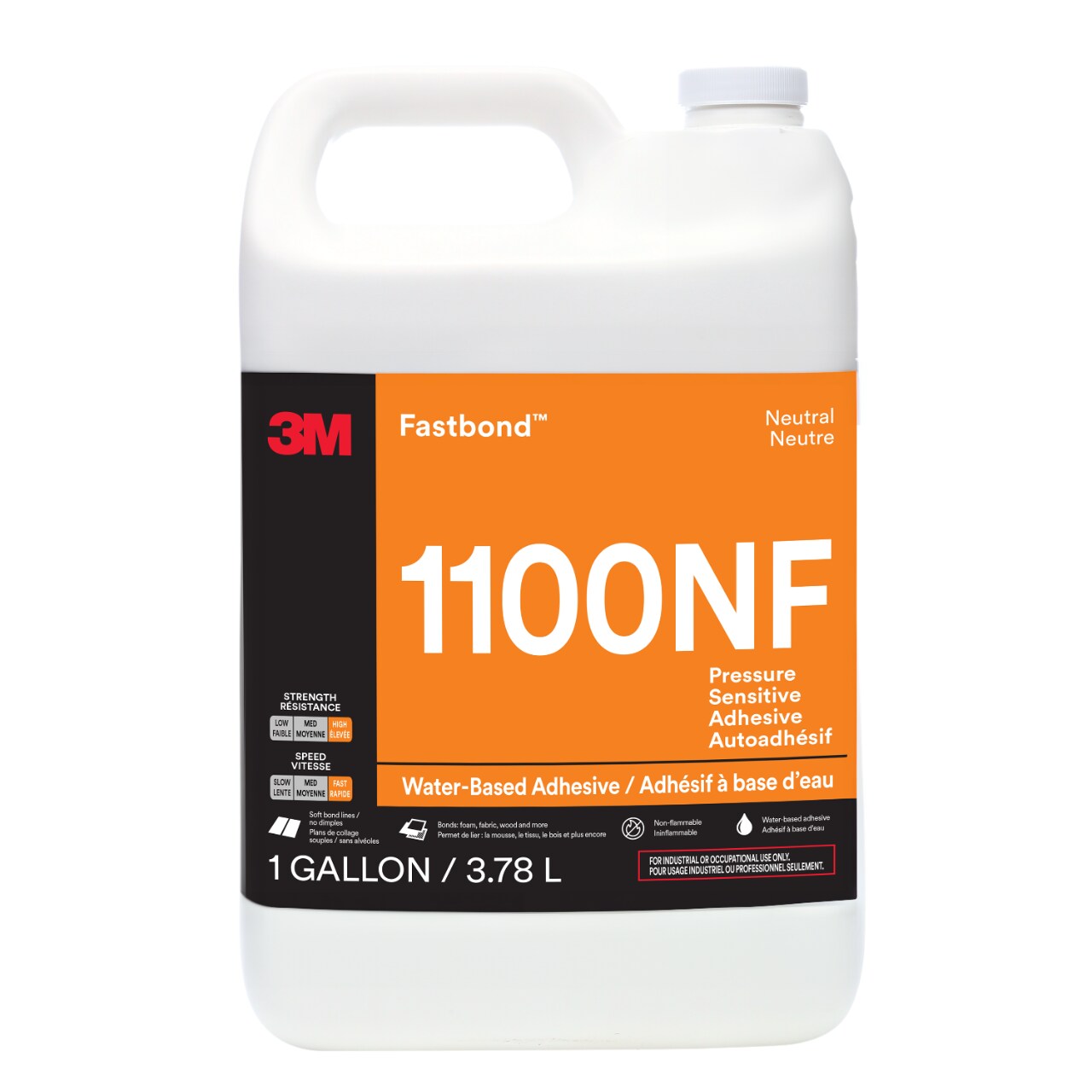7100314409 - 3M Fastbond Foam Adhesive 1100NF, Neutral, 1 Gallon, 4 Each/Case