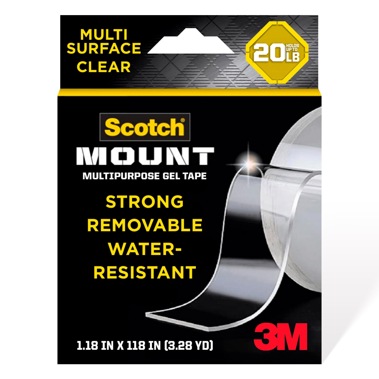 7100329703 - Scotch-Mount Multipurpose Gel Tape 420-3M-1ES, 30 mm x 3 m (1.18 in x 118 in), 1 Pack
