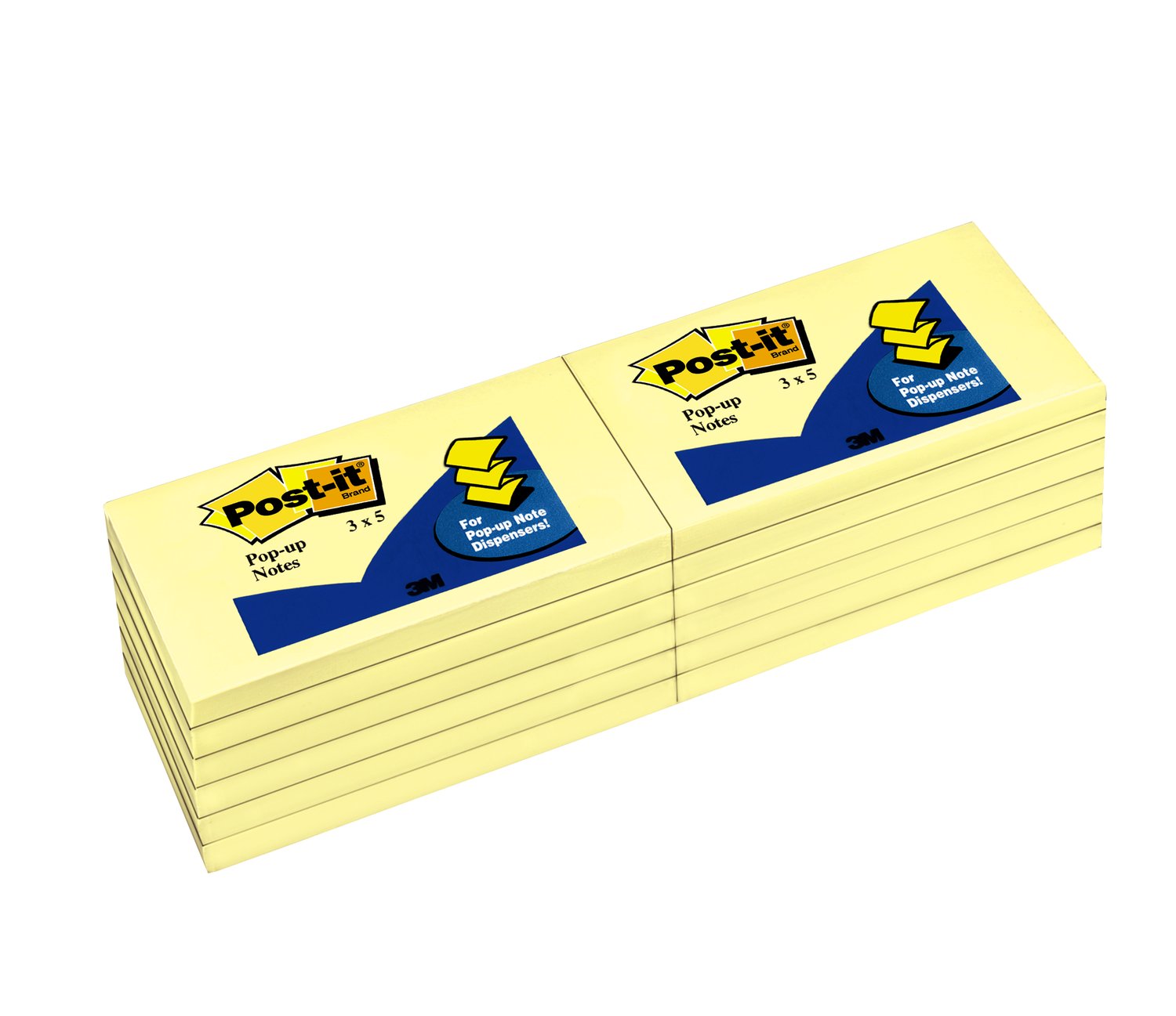 7000052310 - Post-it Dispenser Pop-up Notes R350-YW, 3 in x 5 in (7.62 cm x 12.7 cm), Canary Yellow