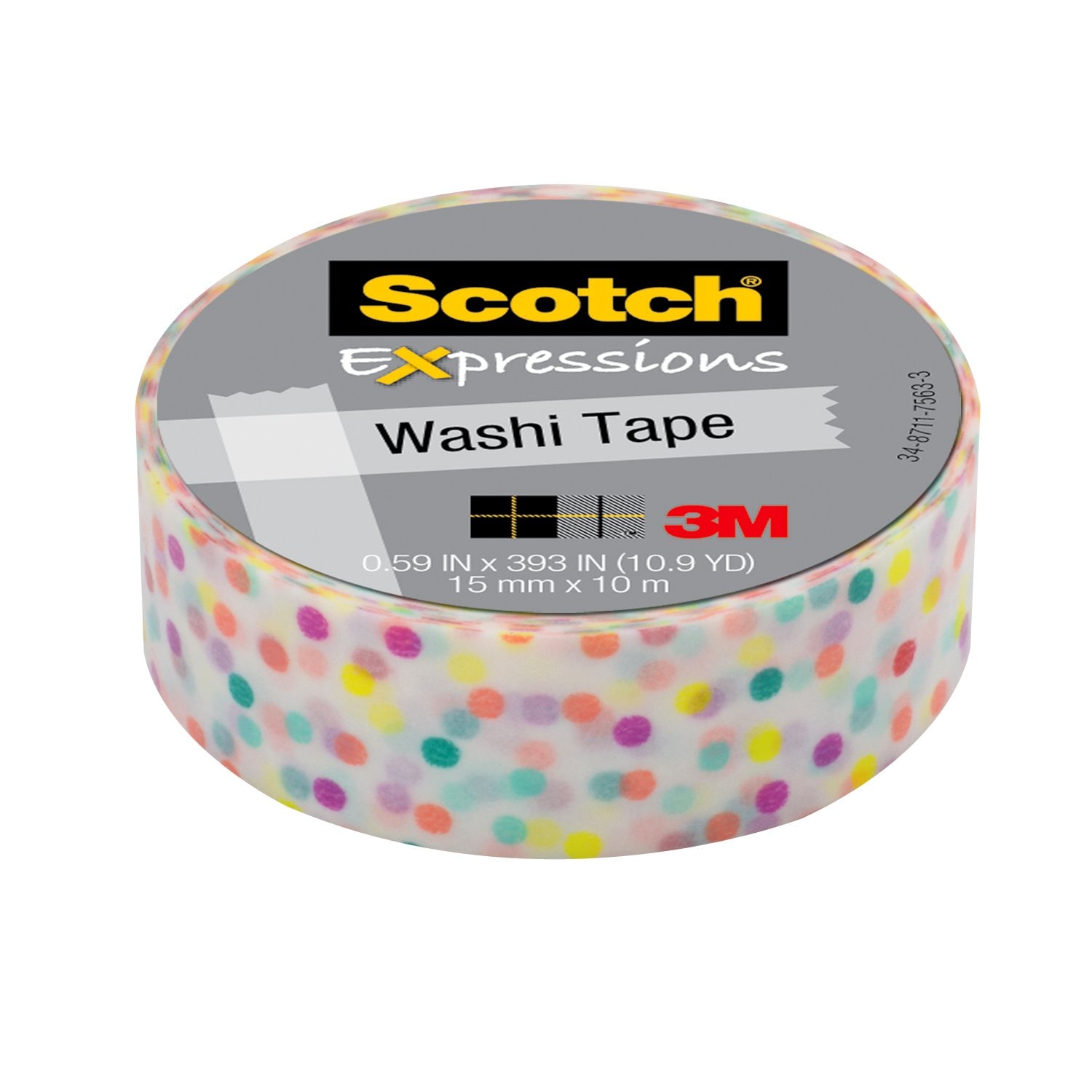 7100024397 - Scotch Expressions Washi Tape C314-P47, .59 in x 393 in (15 mm x 10 m)
Fun Dots
