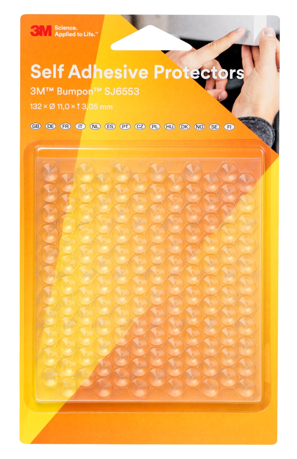 7100145565 - 3M Bumpon SJ6553Bl Elastic Buffer Mini-Pack, Transparent, 11.0 x 3.05 mm, 132 Pieces, 18 Pack/Case
