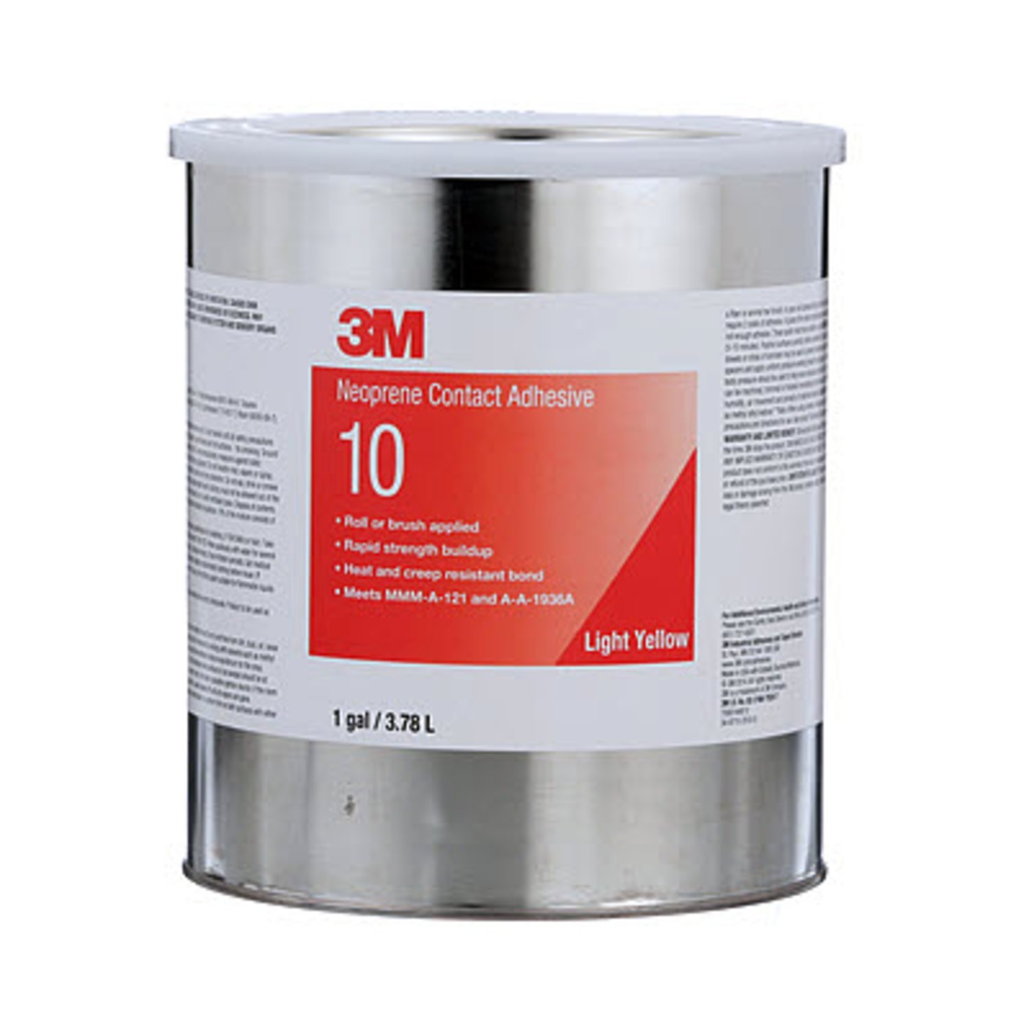 7000144610 - 3M Neoprene Contact Adhesive 10, Light Yellow, 1 Gallon, 4 Each/Case