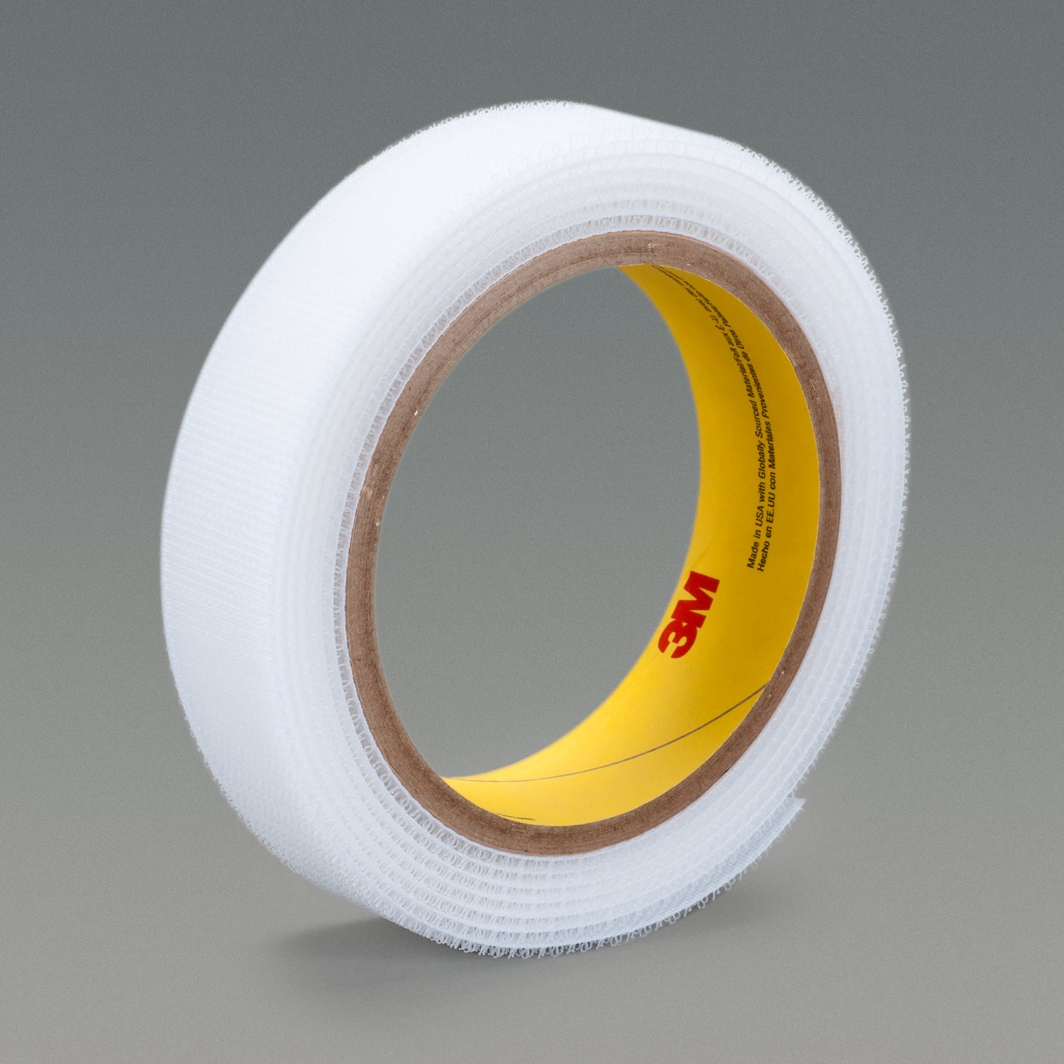 7000125992 - 3M Flame Resistant Hook Fastener SJ3419FR, White, 1 in x 50 yd, 12 Roll/Case