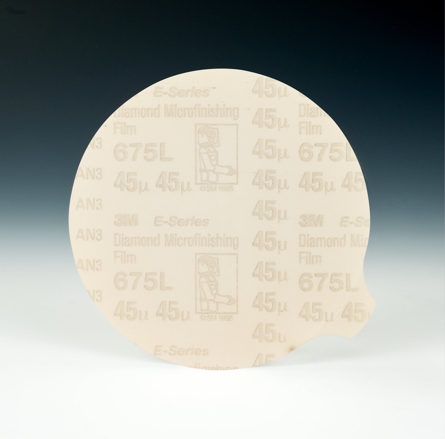 7100218052 - 3M Hookit Diamond Microfinishing Film Disc 675L, 45 Mic 5MIL, Gray, 5 in x NH, Die 500LG