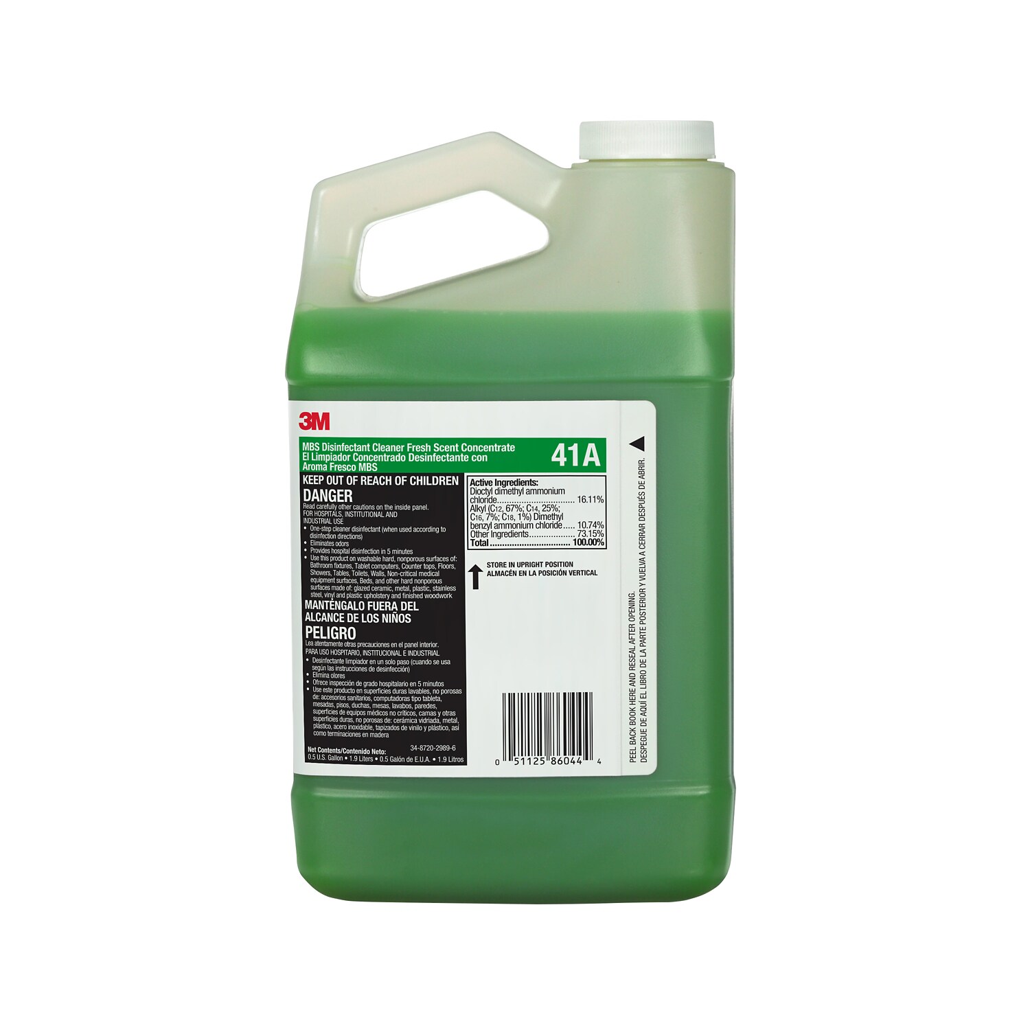 7100171530 - 3M MBS Disinfectant Cleaner Fresh Scent Concentrate 41A, 0.5 Gallon, 4/case