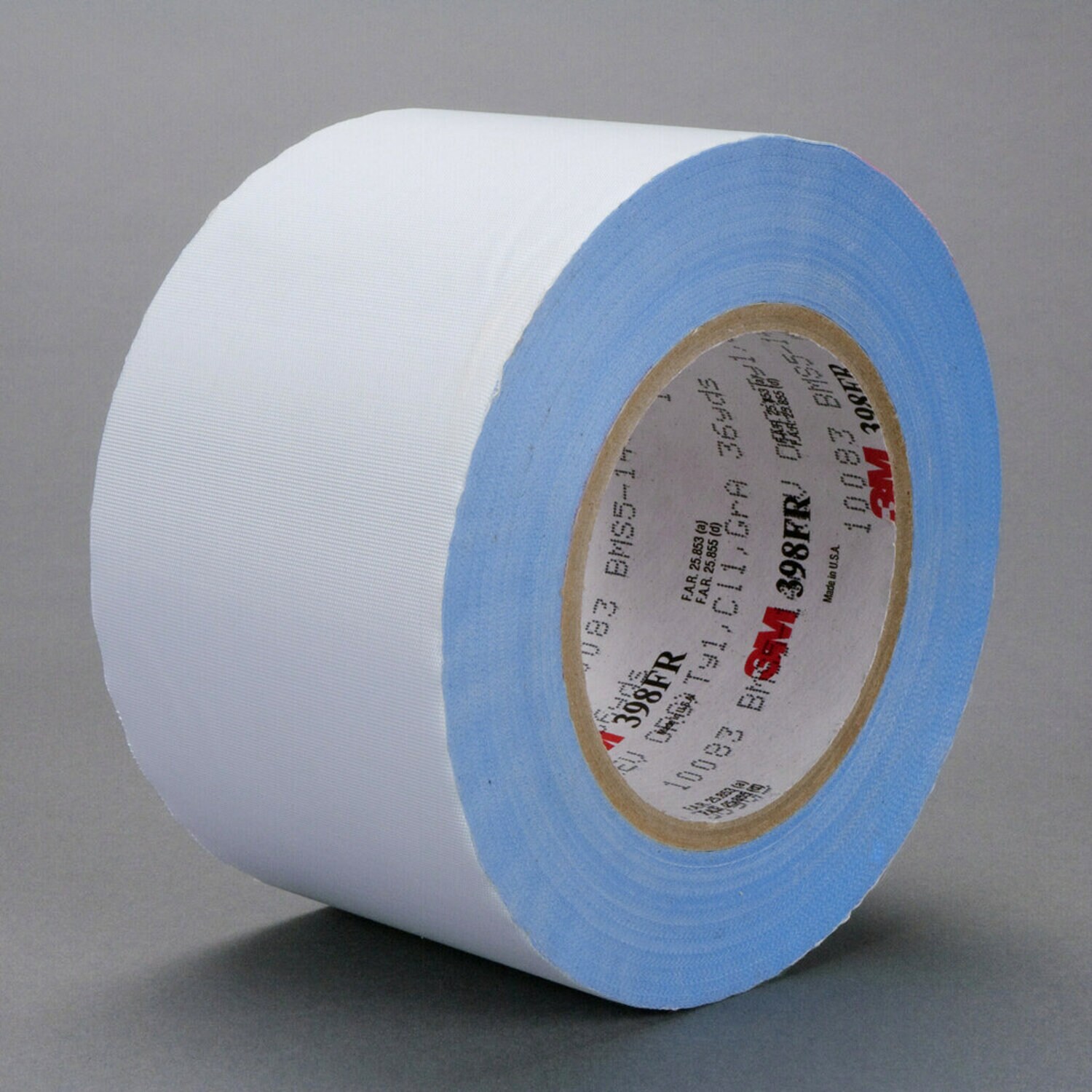 7000001302 - 3M Glass Cloth Tape 398FR, White, 4 in x 36 yd, 7 mil, 8 rolls per case