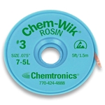 750L - CHEMTRONICS CHEM WIK ROSIN FLUX DESOLDERING WICK 50FT