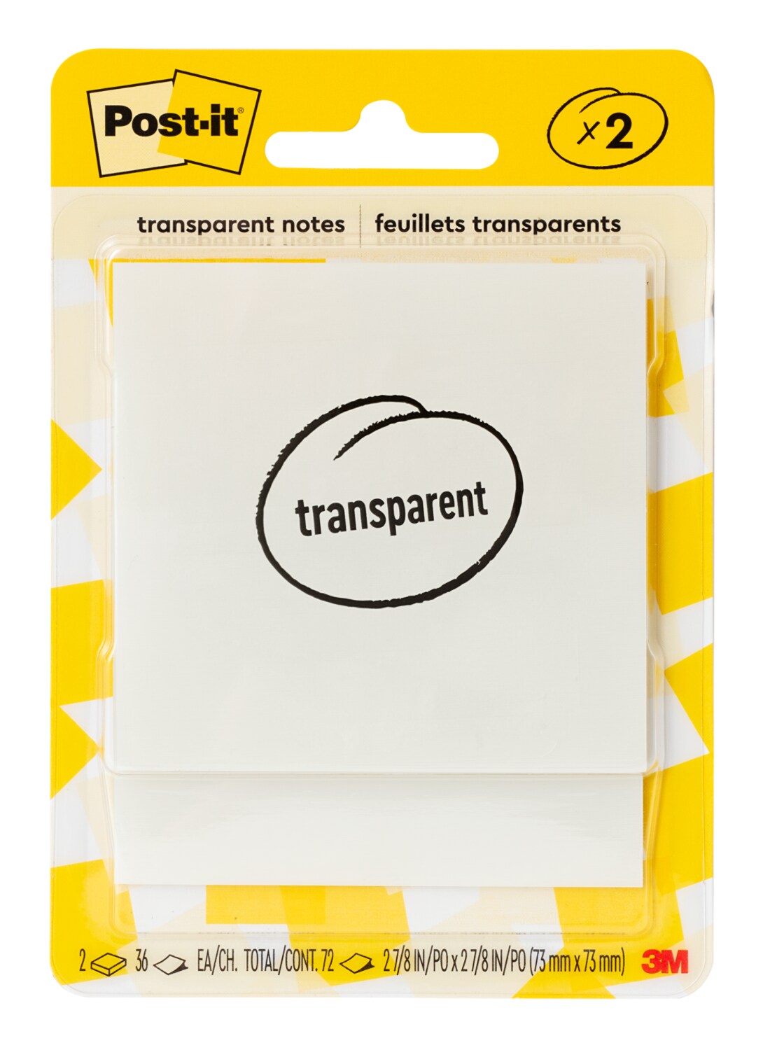 7100339137 - Post-it Transparent Tape 600-2TRSPT, 2 7/8 in x 2 7/8 in