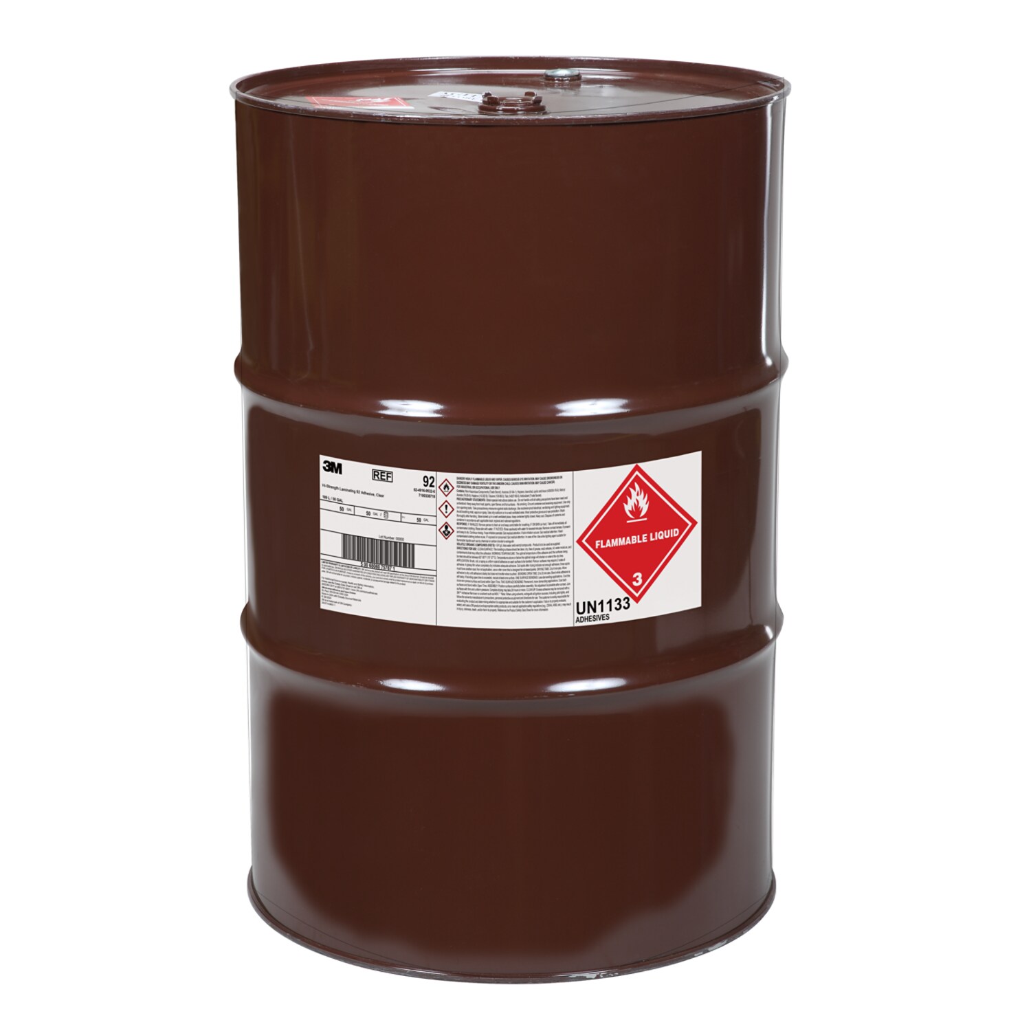 7100338718 - 3M Hi-Strength Laminating Adhesive 92, Clear, Gallon Agitator, 50/Drum