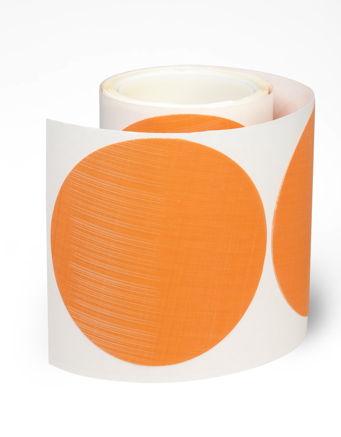 7000000246 - 3M Trizact PSA Film Disc Roll 268XA, A5 3MIL, Orange, 5 in x 5/8 in, Die 500BB, 100 Discs/Roll, 1 Roll/Case