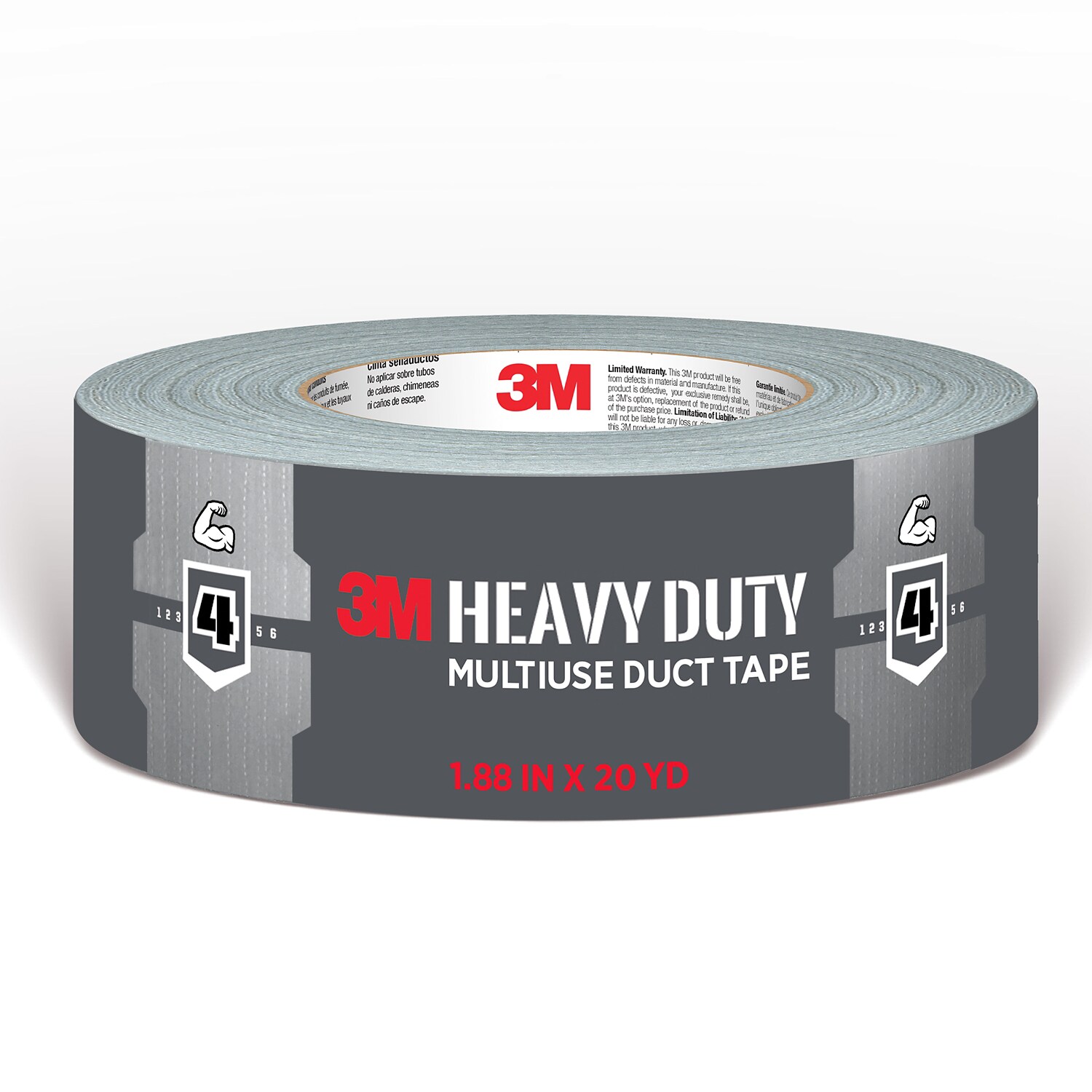 7100326709 - 3M Heavy Duty Duct Tape Grey 2120, 1.88in x 20yd (48mm x 18.2m) 1 Roll/Pack