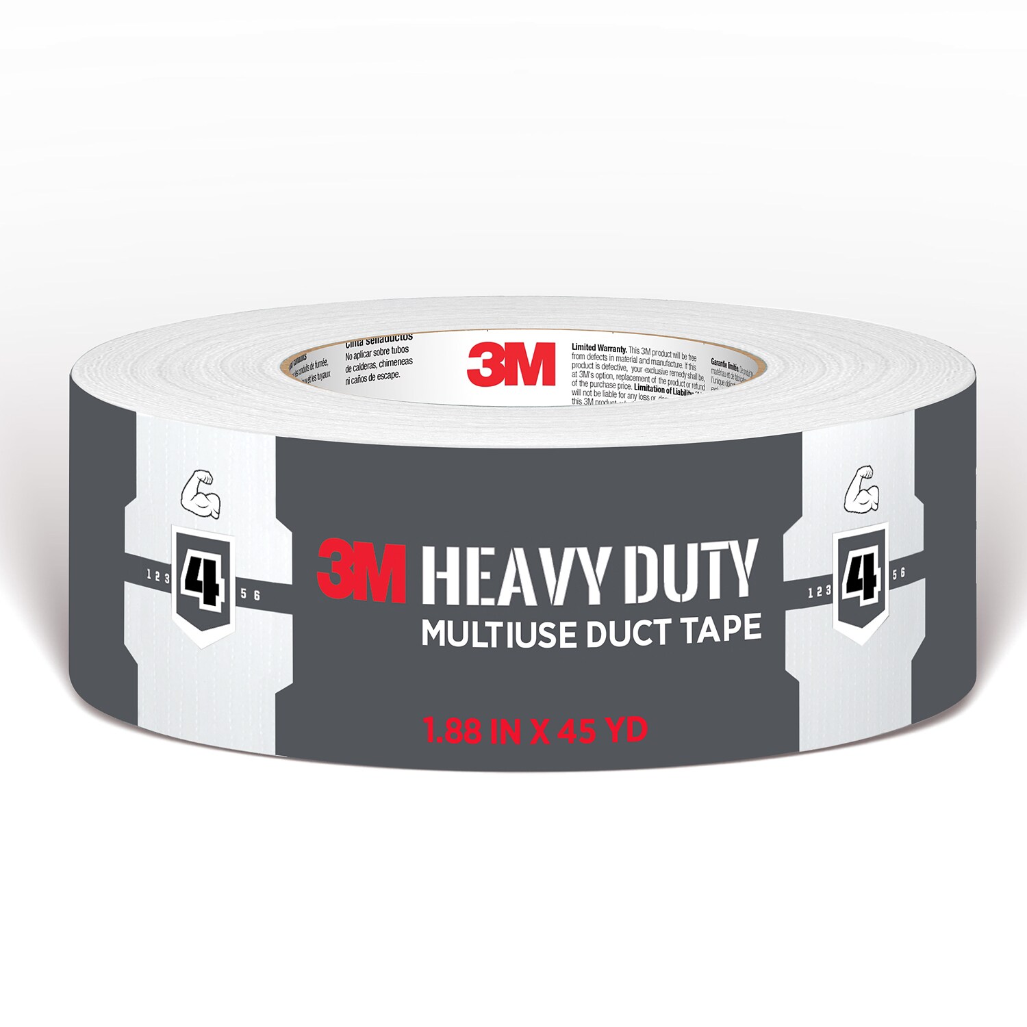 7100341314 - 3M Heavy Duty White Duct Tape 2145-WH, 1.88 in x 45 yd (48 mm x 41.1 m) 1 Roll/Pack