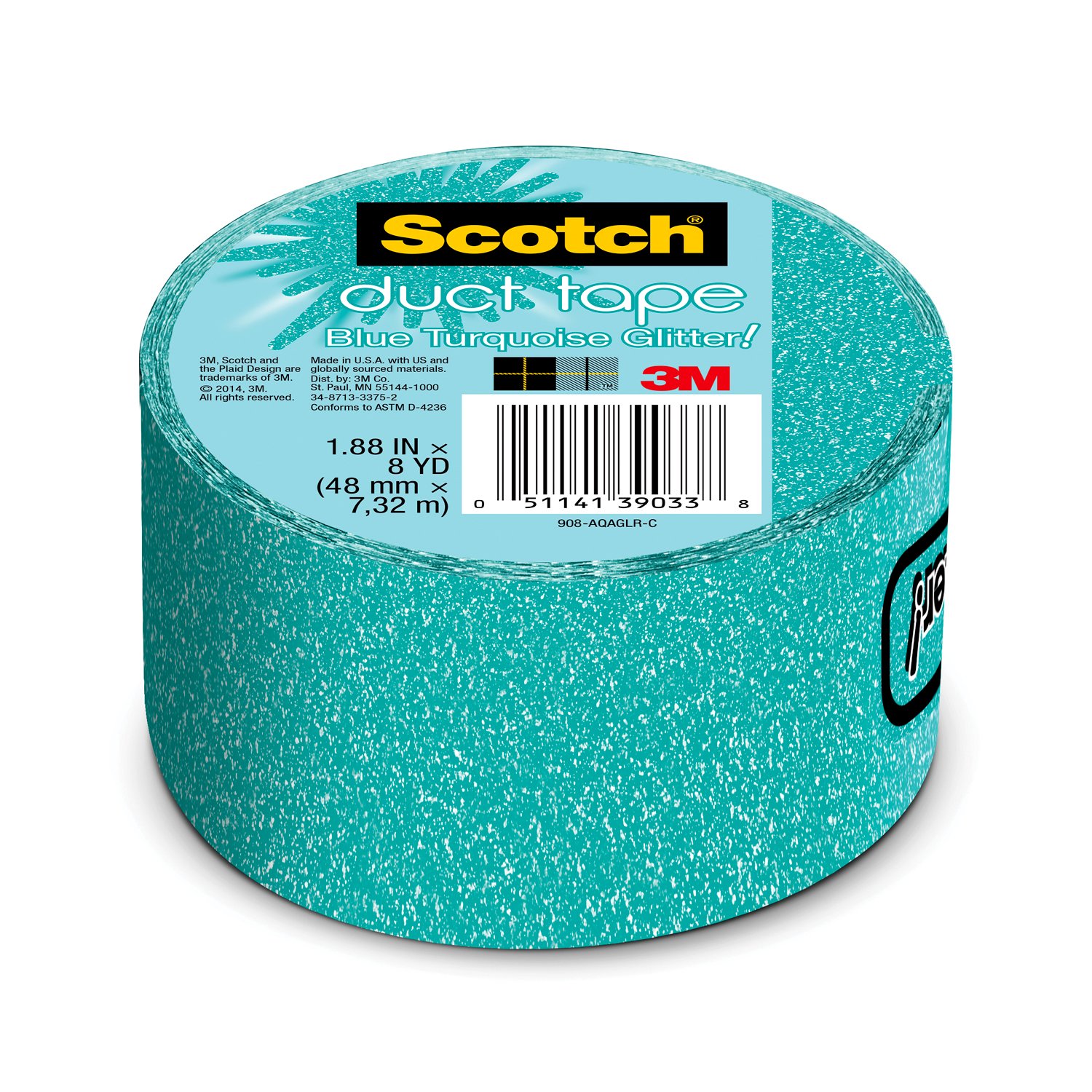 7100112847 - Scotch Duct Tape, 908-AQGL-ESF, 1.88 in x 8 yd (48 mm x 7,32 m)