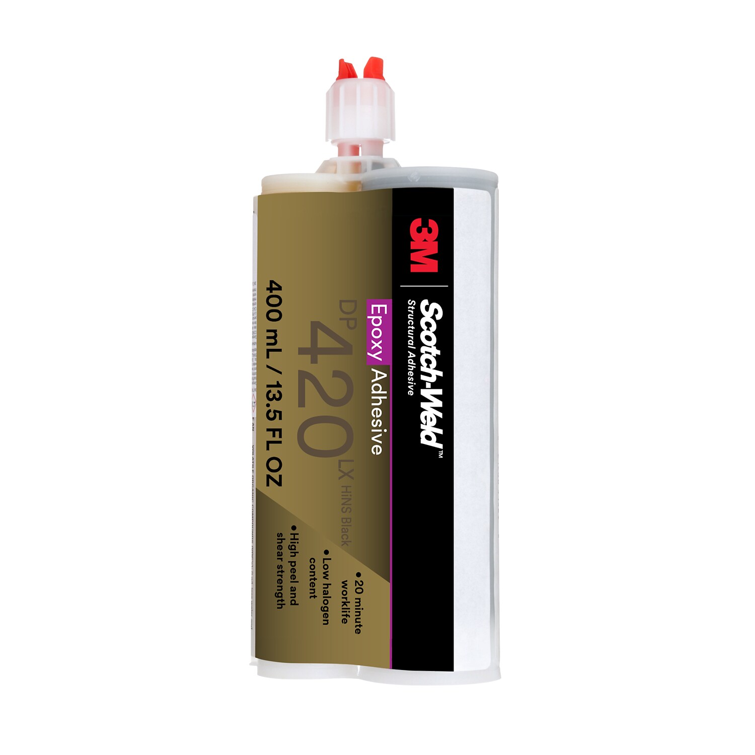 7100334571 - 3M Scotch-Weld Epoxy Adhesive DP420LX, HiNS, Black, 400ml Duo-Pak, 6/Case