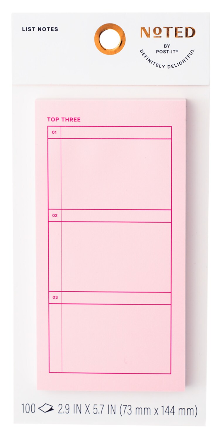 7100364439 - Post-it Noted List Notes NTD11-36-1, Orange, 2.9 in x 5.7in (73.6 mm x 144.7 mm)