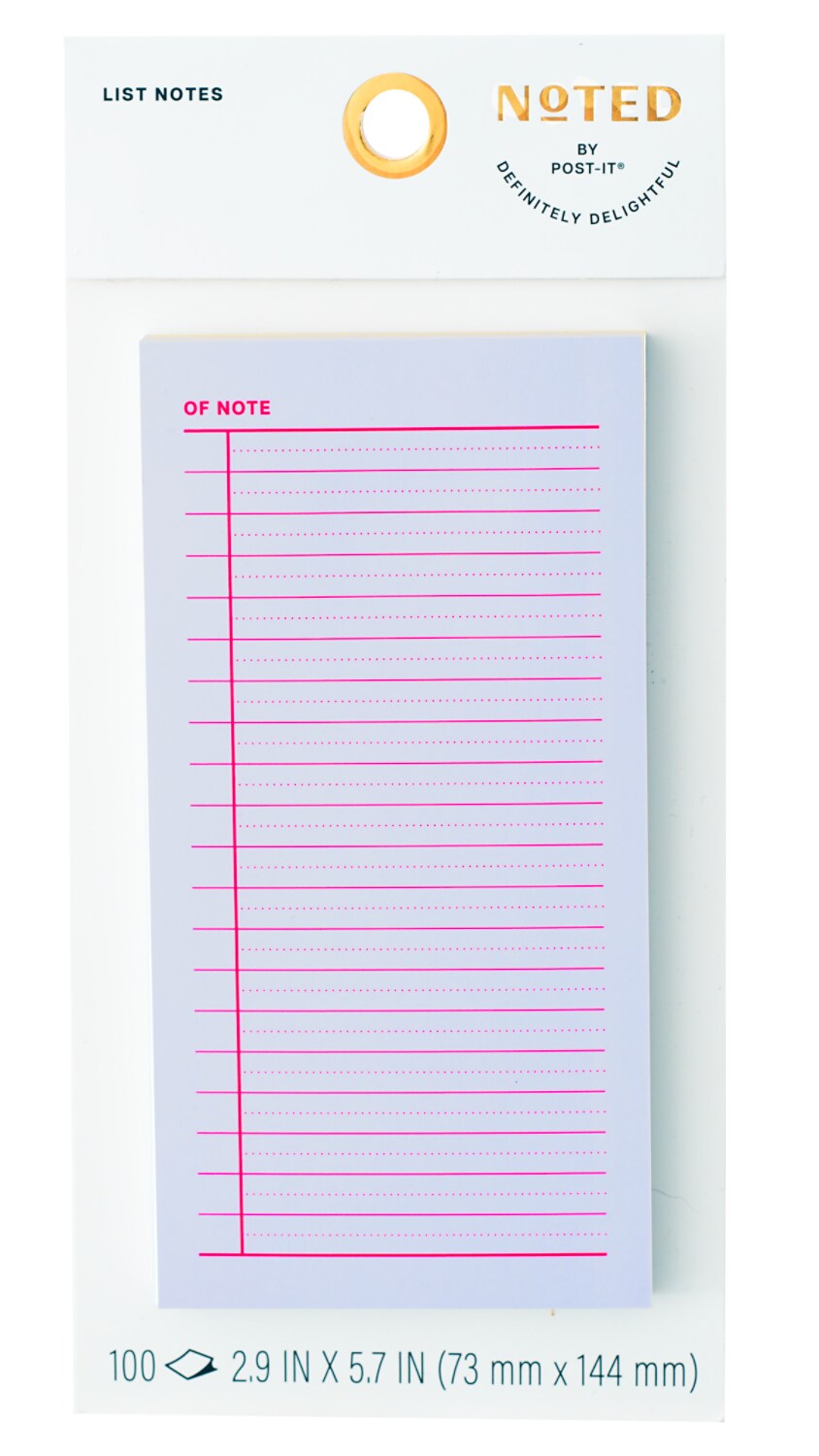 7100364440 - Post-it Noted List Notes NTD11-36-2, Cornflower, 2.9 in x 5.7 in (73.6 mm x 144.7 mm)