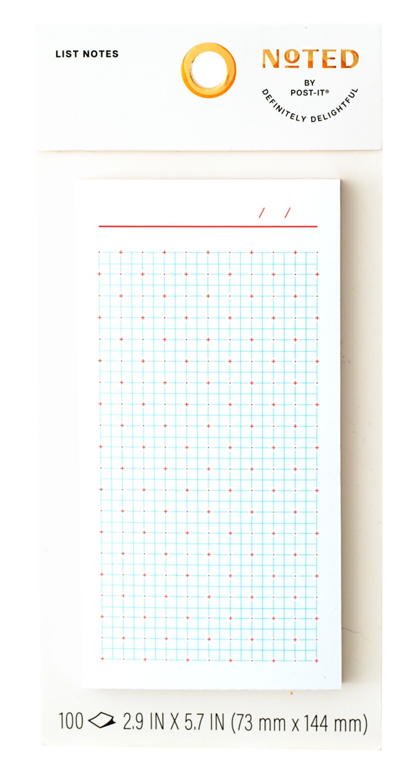 7100363702 - Post-it Noted List Notes NTD11-36-3, White, 2.9 in x 5.7 in (73.6 mm x 144.7 mm)