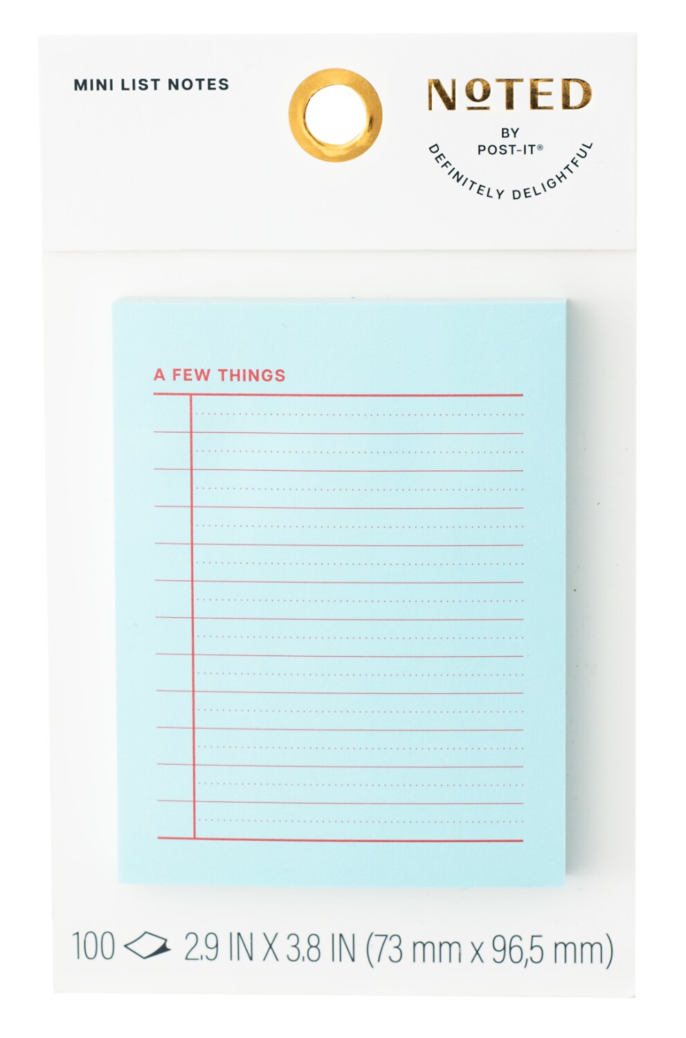 7100364950 - Post-it Noted Mini List Notes Lined NTD11-34-1 2.9in x 3.8in (73.6mm x 96mm)