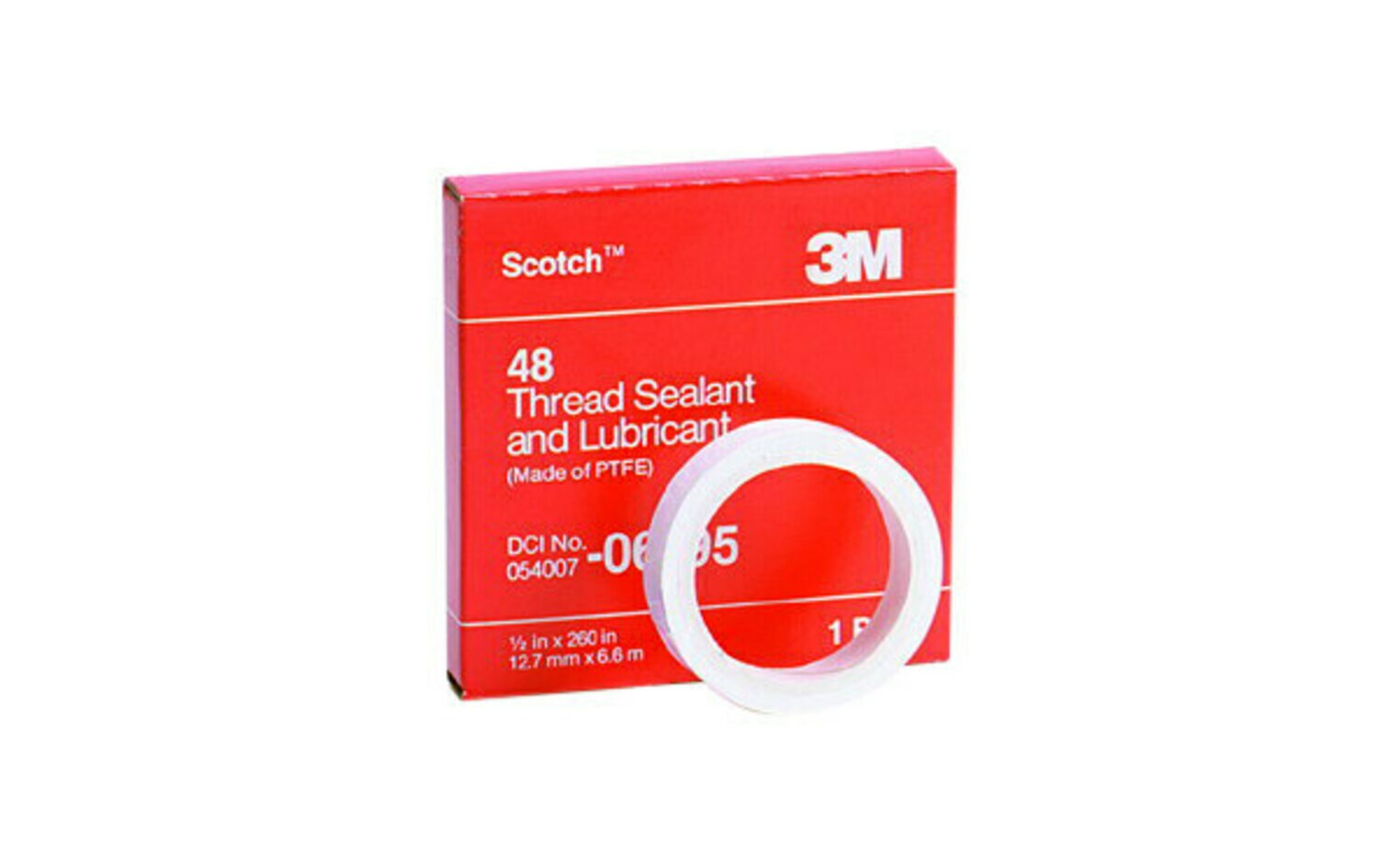 7000057504 - Scotch Thread Sealant and Lubricant 48, 1/2" x 520" in box, 12
Rolls/Case