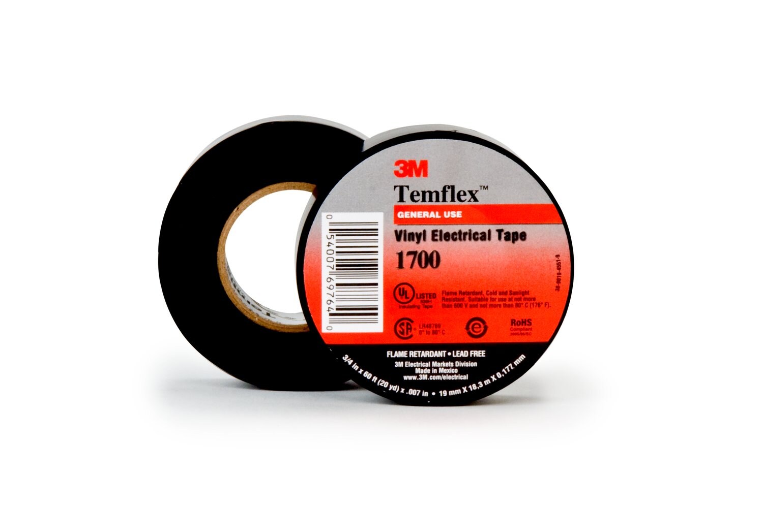 7100098124 - 3M Temflex Vinyl Electrical Tape 1700, Configurable