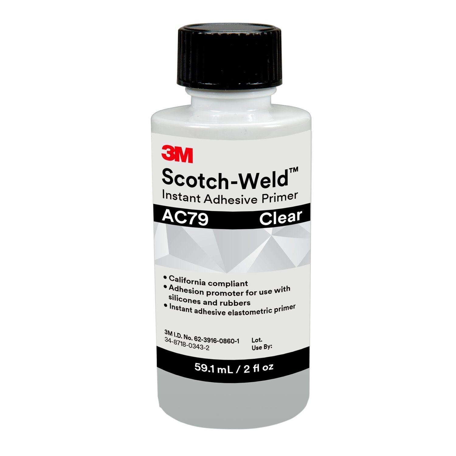 7100039262 - 3M Scotch-Weld Instant Adhesive Primer AC79, Clear, 2 fl oz, 10
Bottles/Case