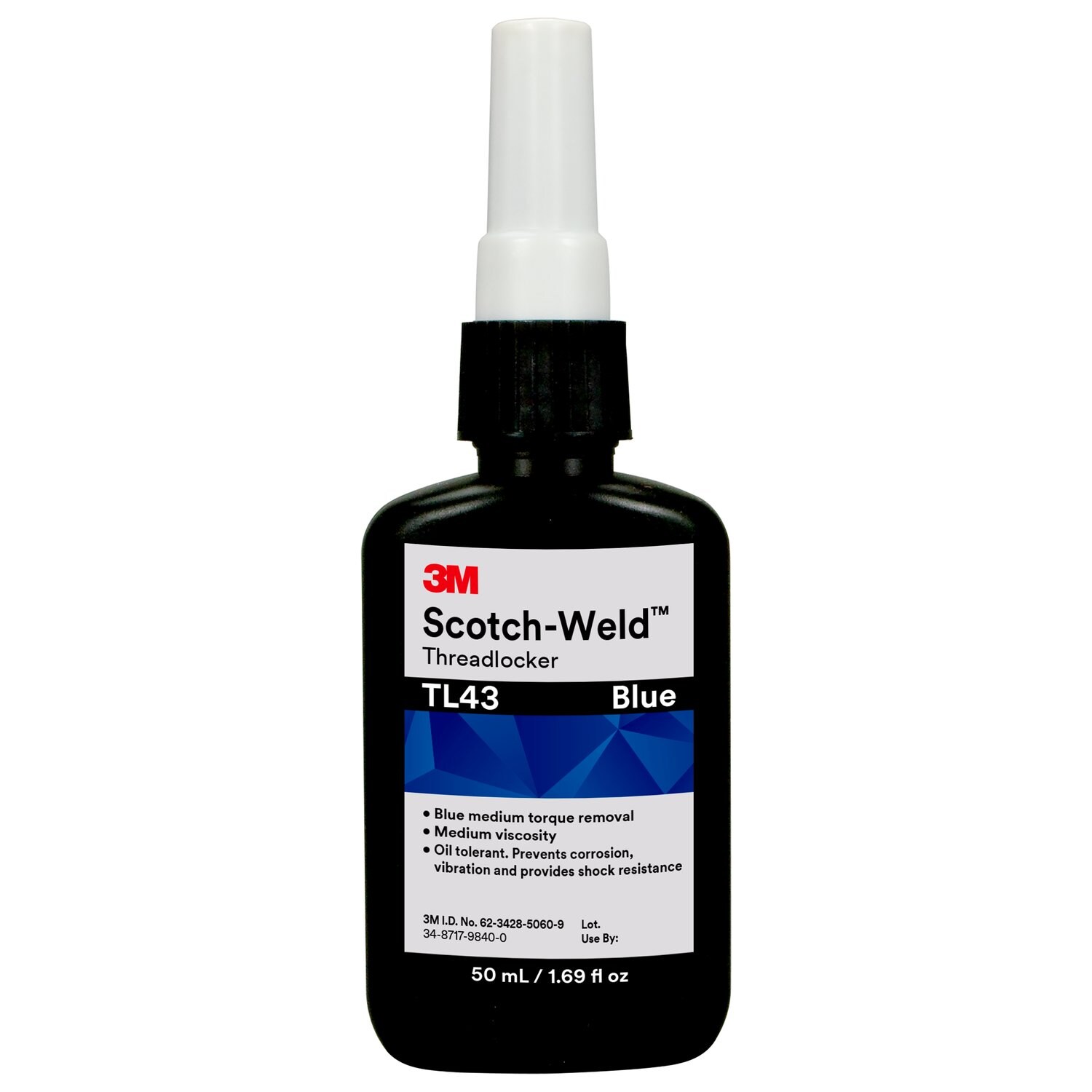 7100039222 - 3M Scotch-Weld Threadlocker TL43, Blue, 50 mL Bottle, 10/case