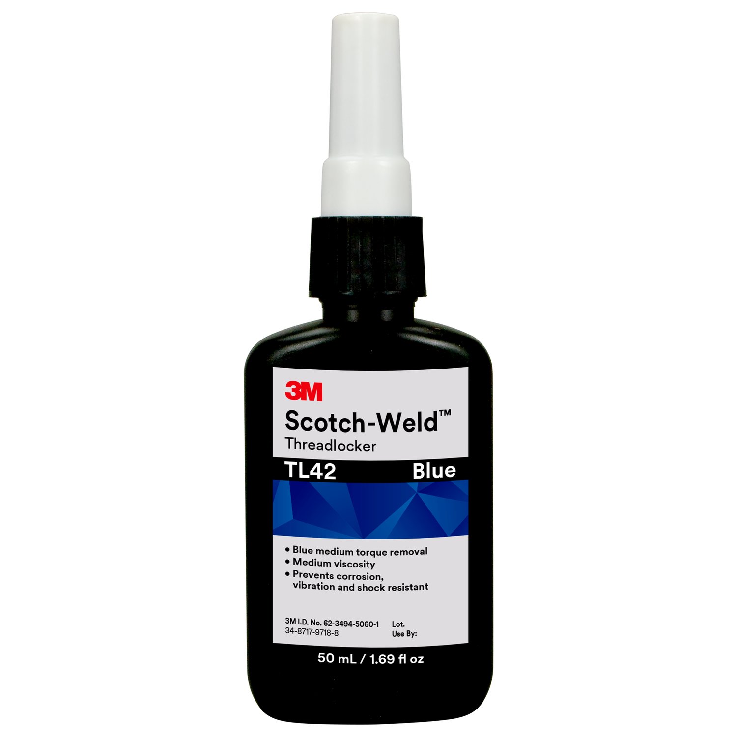 7100039193 - 3M Scotch-Weld Threadlocker TL42, Blue, 50 mL Bottle, 10/case