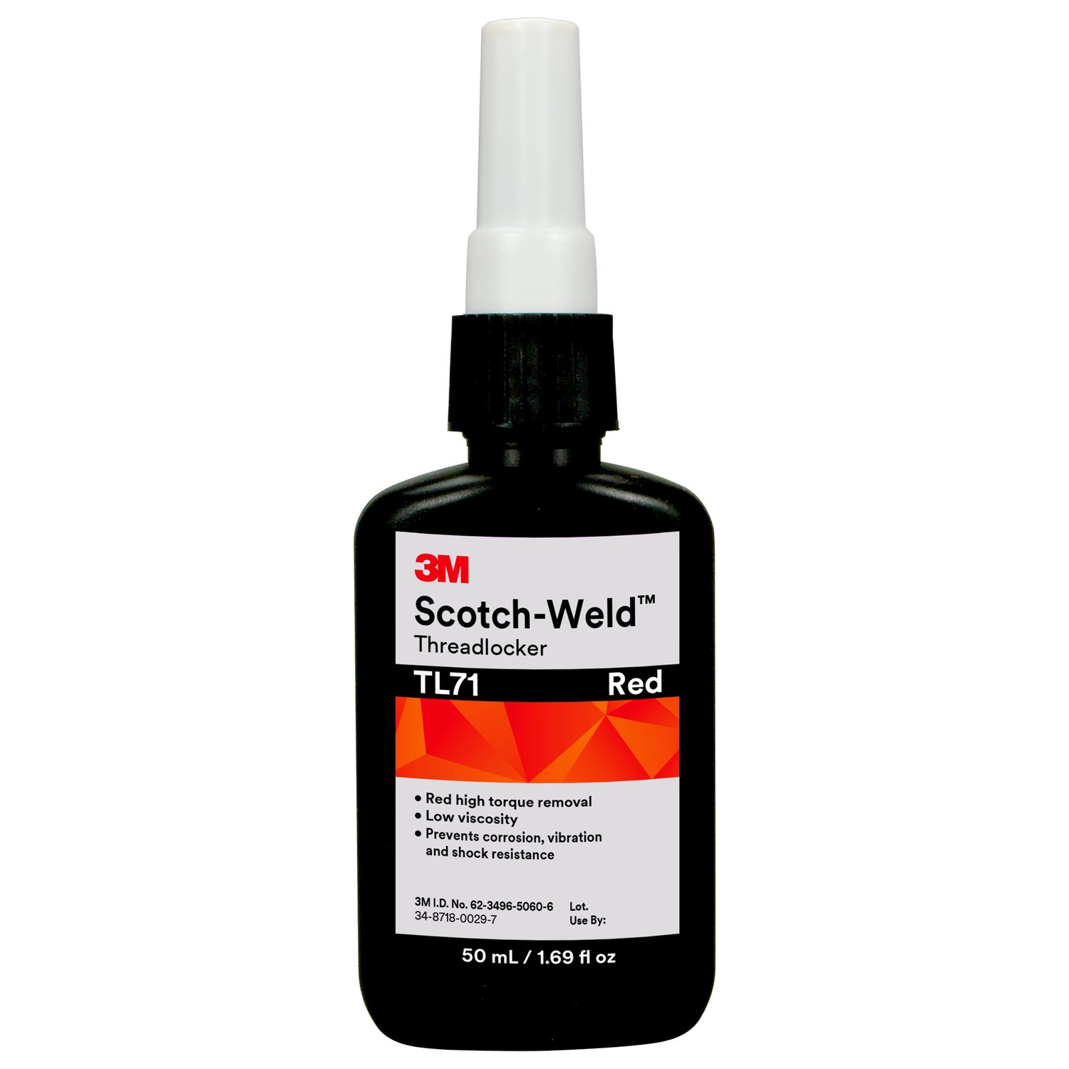 7100039231 - 3M Scotch-Weld Threadlocker TL71, Red, 50 mL Bottle, 10/case