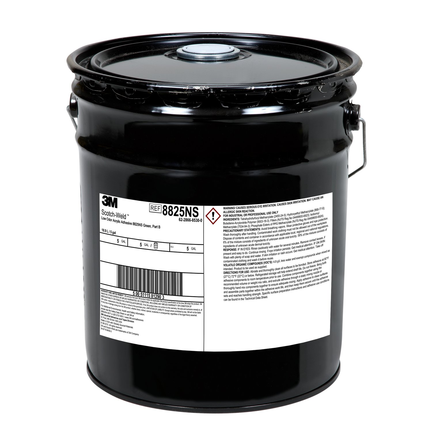 7100067291 - 3M Scotch-Weld Low Odor Acrylic Adhesive 8825NS, Green, Part B, 5 Gallon (Pail), Drum