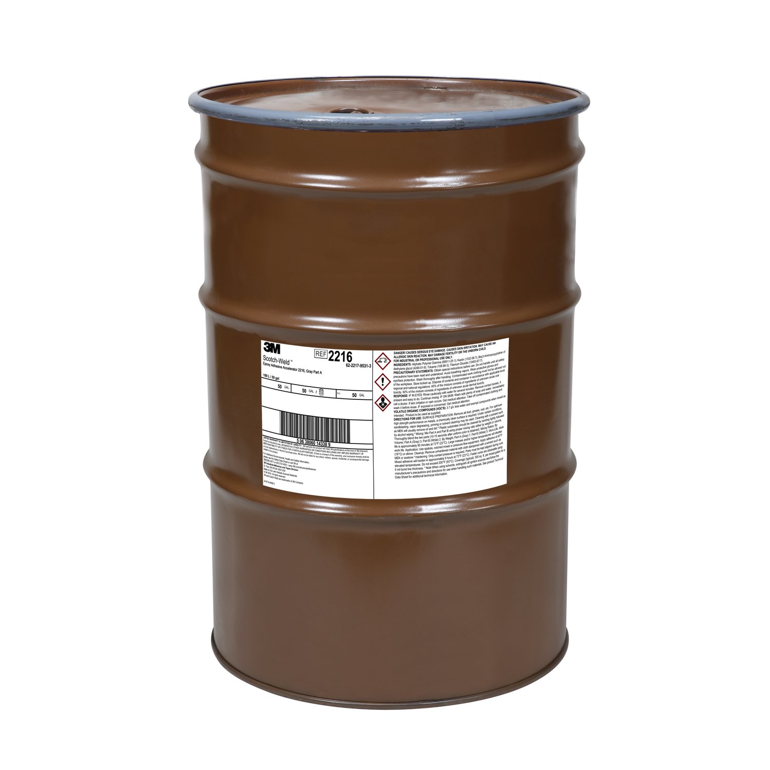 7100166318 - 3M Scotch-Weld Epoxy Adhesive 2216, Gray, Part A, 55 Gallon (50 Gallon
Net), Drum