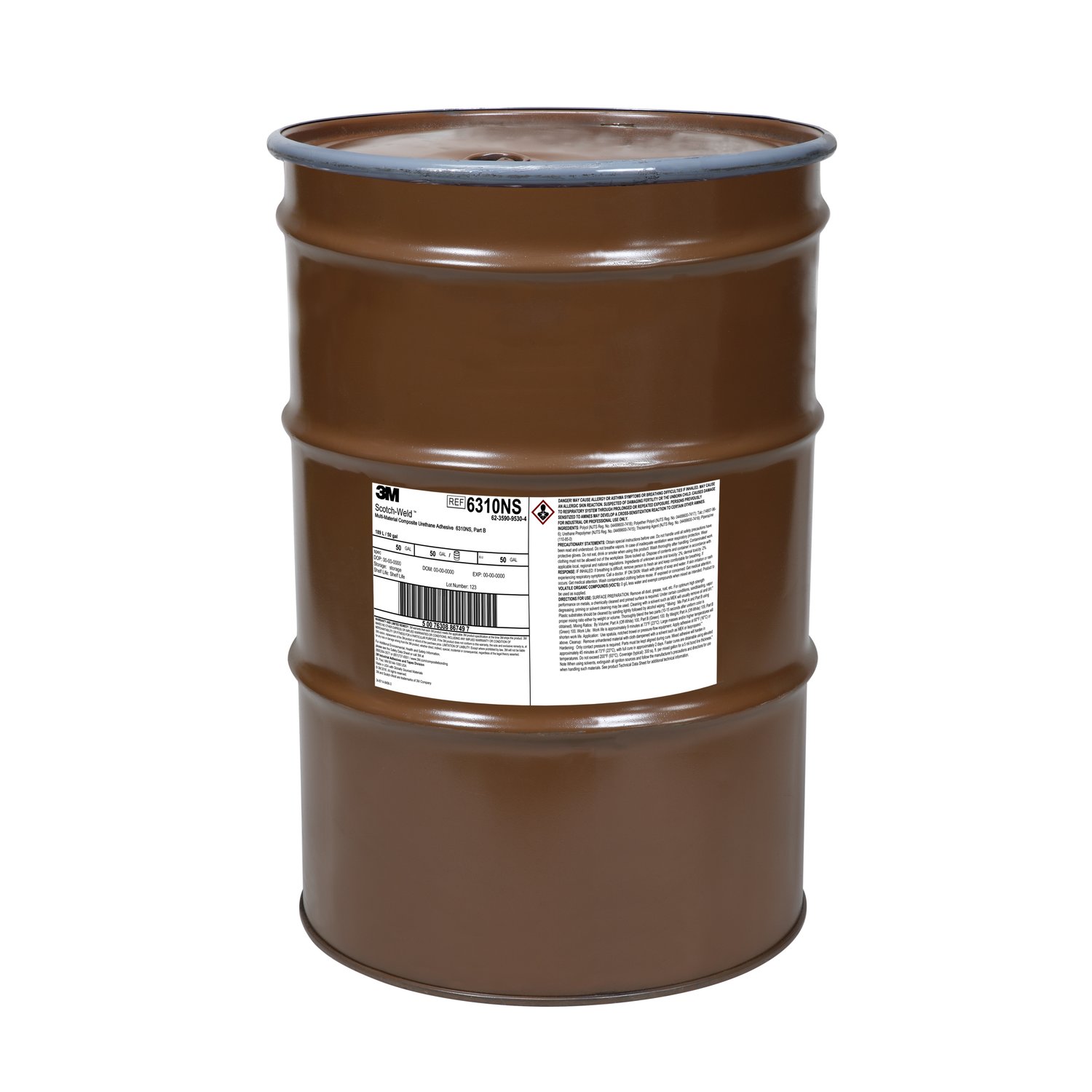 7010412199 - 3M Scotch-Weld Multi-Material Composite Urethane Adhesive 6310NS, Green, Part B, 55 Gallon (50 Gallon Net), Drum