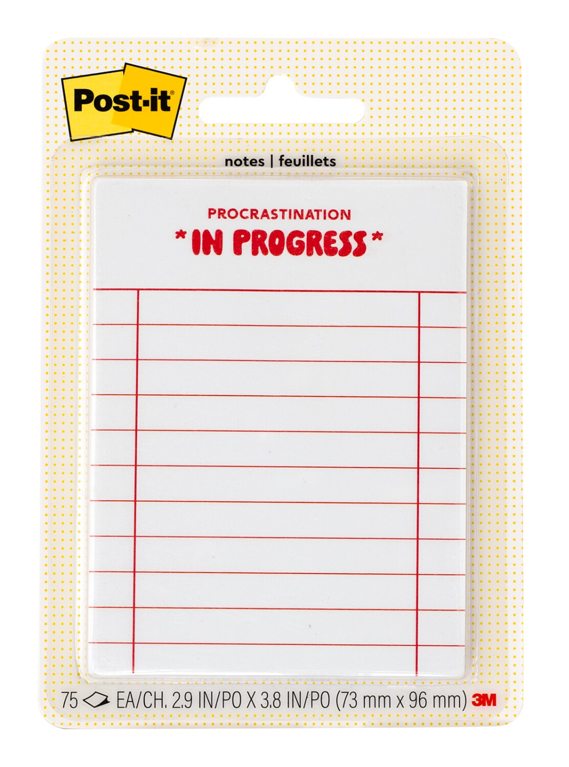 7100379615 - Post-it Mini List Notes W25-34-6, Cream-Red, 73 mm x 96 mm, 75 sheet