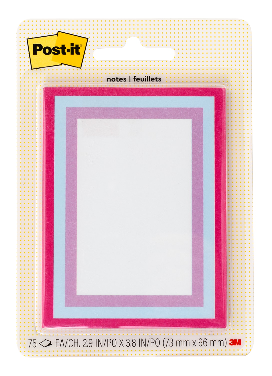 7100379579 - Post-it Mini List Notes W25-34-1, Pink-Blue-Purple, 73 mm x 96 mm, 75 sheet