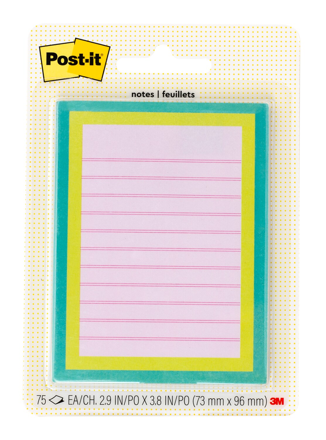 7100379635 - Post-it Mini List Notes W25-34-2, Green-Yellow-Pink, 73 mm x 96 mm, 75 Sheet