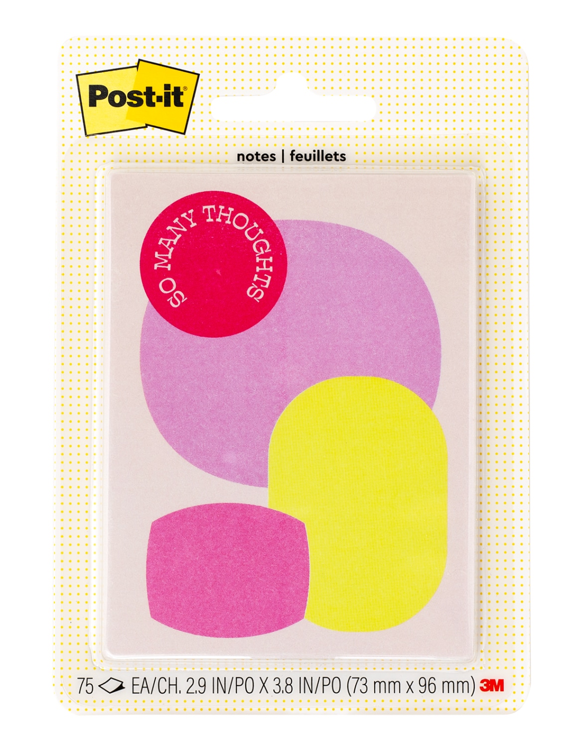 7100379431 - Post-it Mini List Notes W25-34-4, Pink-Purple-Yellow, 73 mm x 96 mm, 75 Sheet