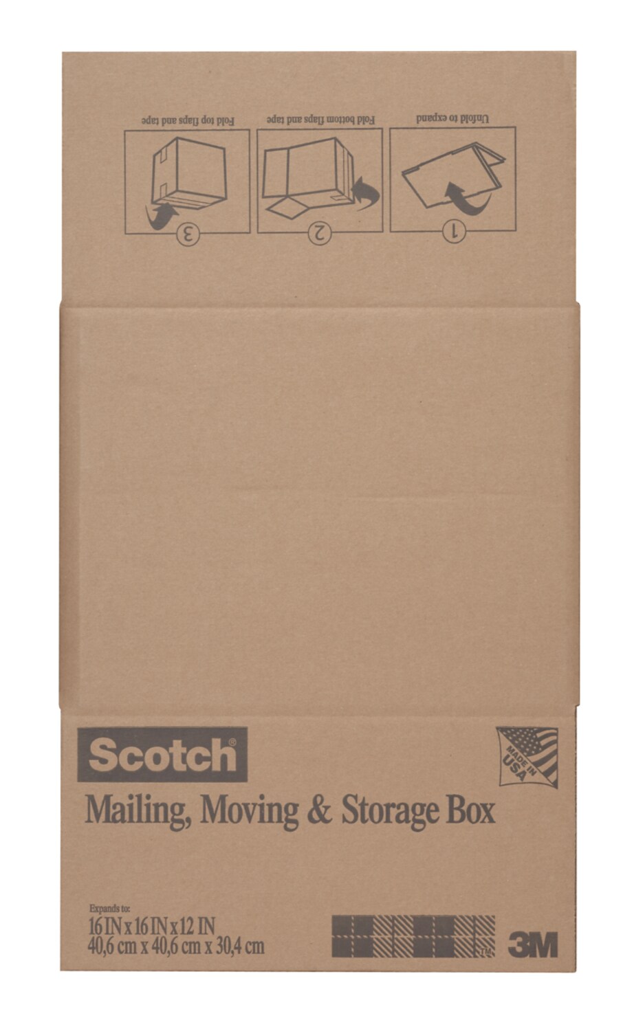 7100322406 - Scotch Moving and Storage Box 8026-MOV-SMFB, 16 in x 16 in x 12 in (40.6 cm x 40.6 cm x 30.4 cm)