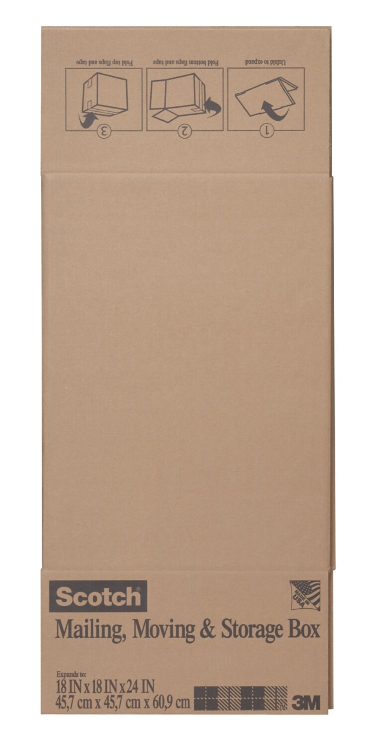 7100322688 - Scotch Moving and Storage Box 8027-MOV-MEDFB, 18 in x 18 in x 16 in (45.7 cm x 45.7 cm x 40.6 cm)