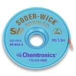 80BGA5 - CHEMTRONICS SODER WICK ROSIN FLUX DESOLDERING WICK 5FT
