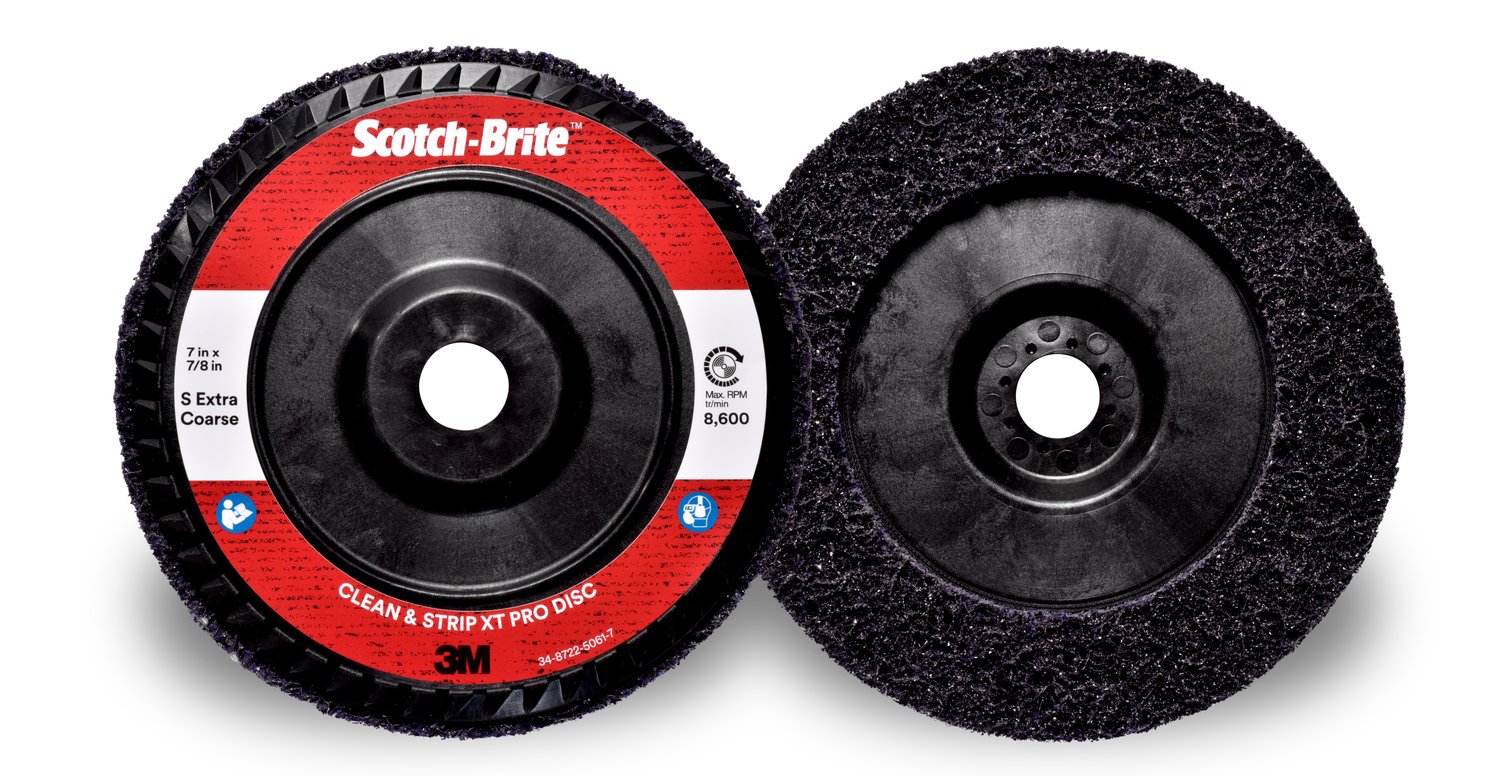 7100175122 - Scotch-Brite Clean and Strip XT Pro Disc, XO-DC, SiC Extra Coarse, Purple, 7 in x 7/8 in, Type 27, 5 ea/Case