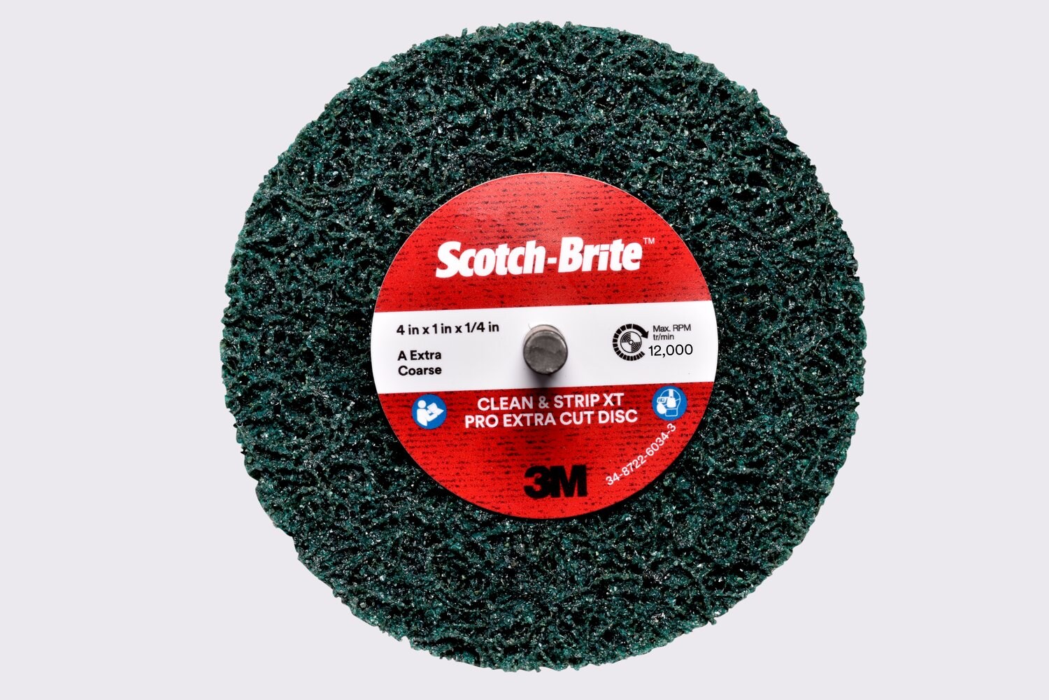 7100173921 - Scotch-Brite Clean and Strip XT Pro Extra Cut Disc, XC-DC, A/O XCRS, Green, 4 in x 1 in x 1/4 in, 2 Ply Shaft Mount, 10 ea/Case