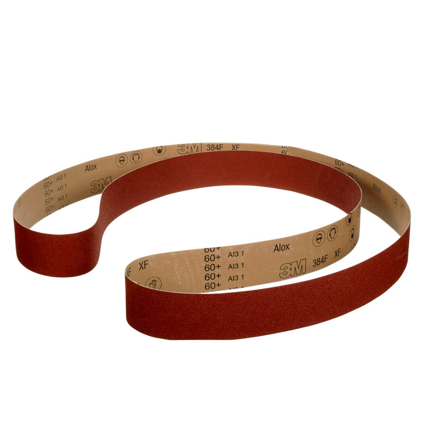 7100219600 - 3M Cloth Belt 384F, 60+ XF-weight, 4 in x 90 in, Film-lok, Single-flex