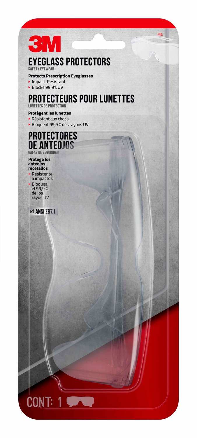 7100181665 - 3M Eyeglass Protectors, 47030H1-DC, Clear, Clear Lens, Anti-Scratch, 6/case