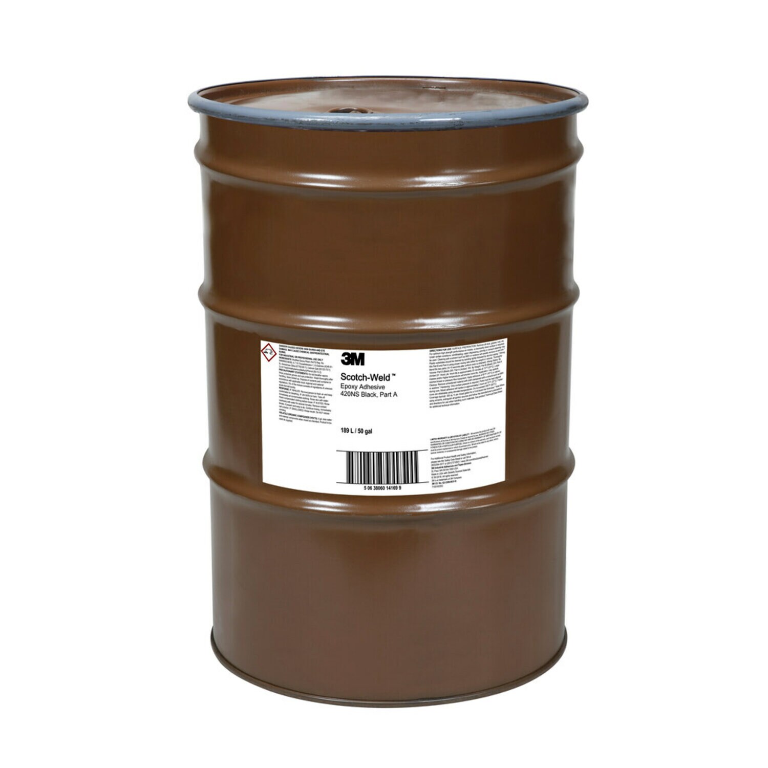 7100160352 - 3M Scotch-Weld Epoxy Adhesive 420NS, Black, Part A, 55 Gallon (50
Gallon Net), Drum