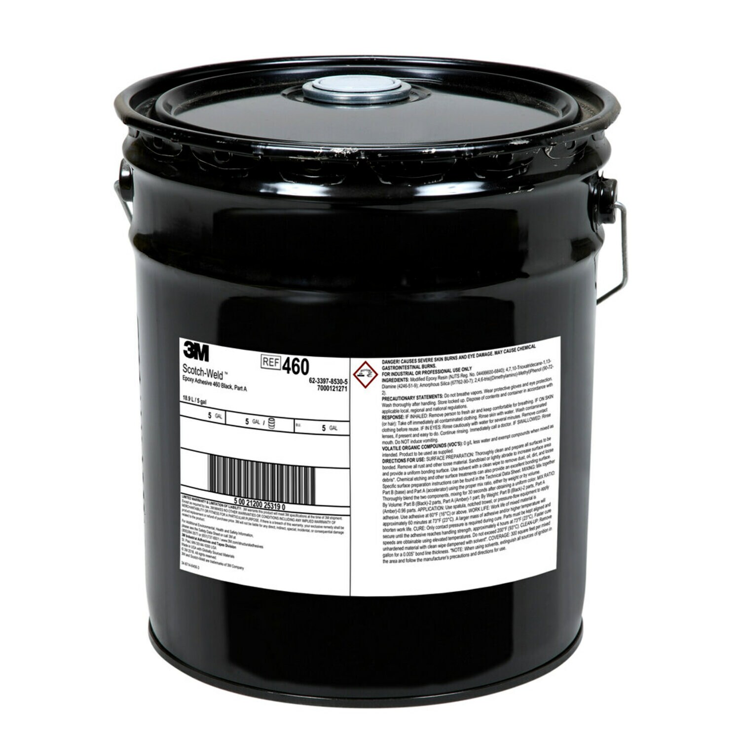 7000121271 - 3M Scotch-Weld Epoxy Adhesive 460, Black, Part A, 5 Gallon (Pail), 1
Can/Drum