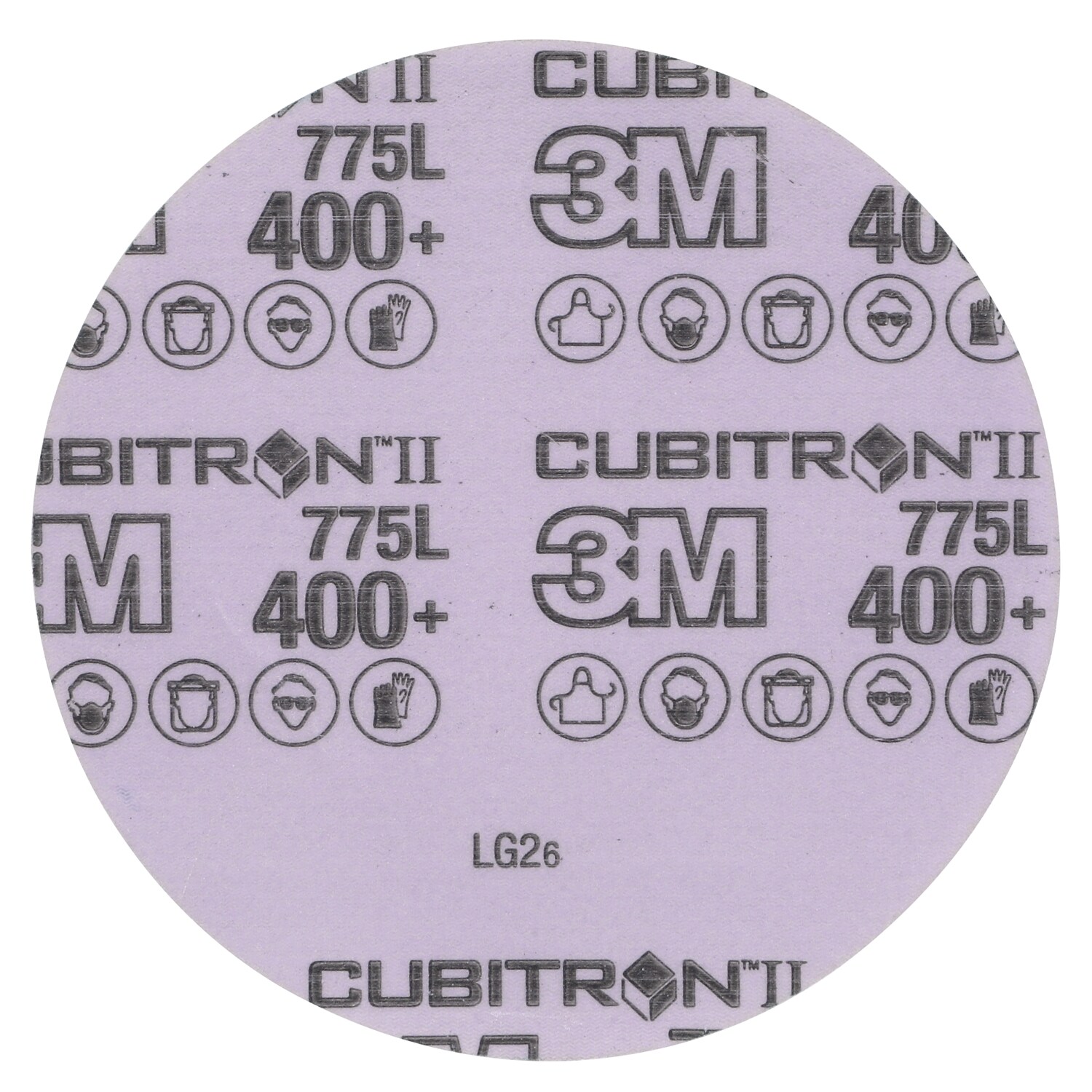 7100400594 - 3M Cubitron II Stikit Film Disc 775L, 400+ 3MIL, 12 in x NH, Linered, Die 1200B