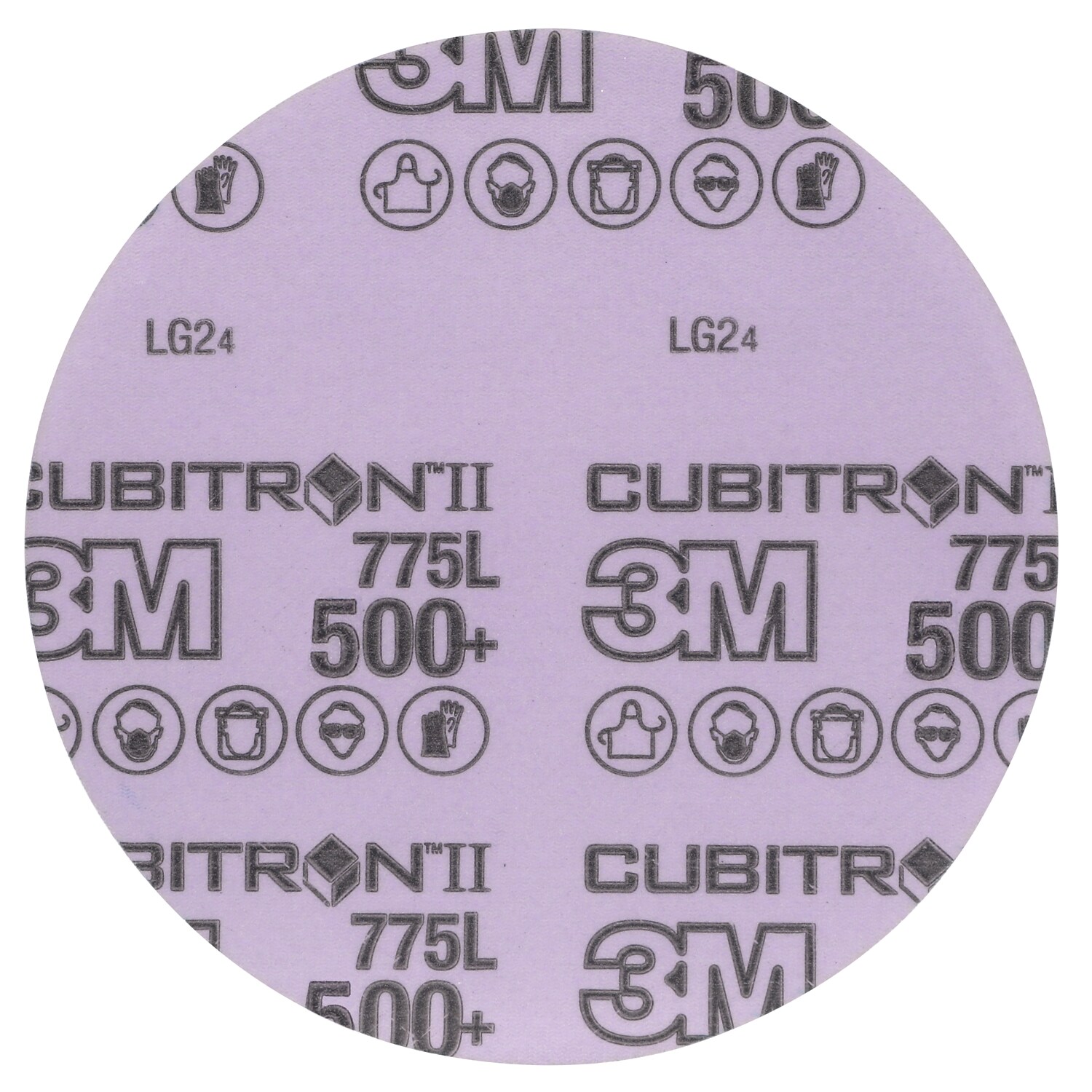 7100383733 - 3M Cubitron II Stikit Film Disc 775L, 500+ 3MIL, 5 in x NH, Die 500X, Linered, 50/Carton, 250 ea/Case