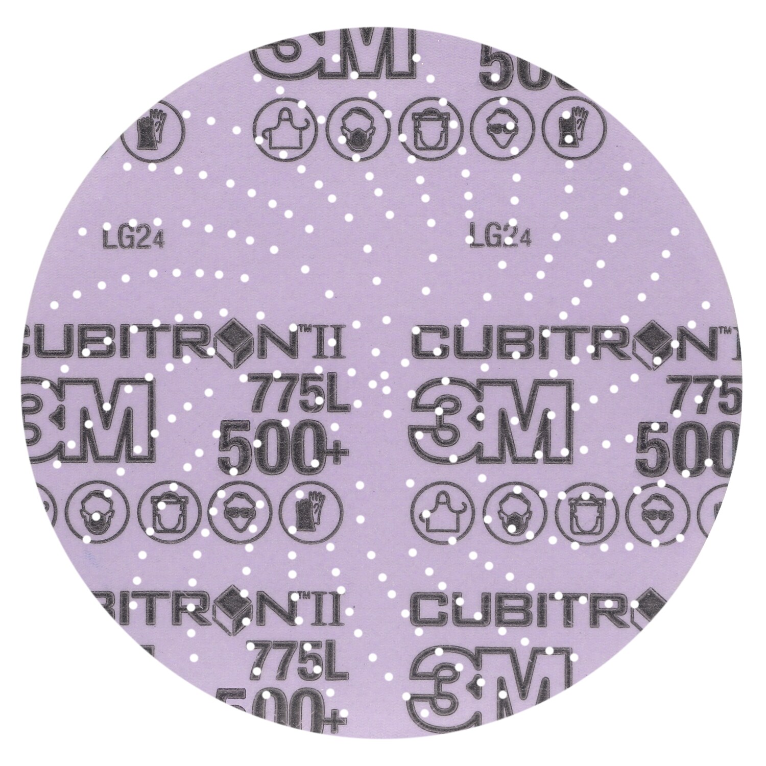 7100383529 - 3M Xtract Cubitron II Film Disc 775L, 500+ 3MIL, 6 in x NH, Die 600LG, 50/Carton, 250 ea/Case