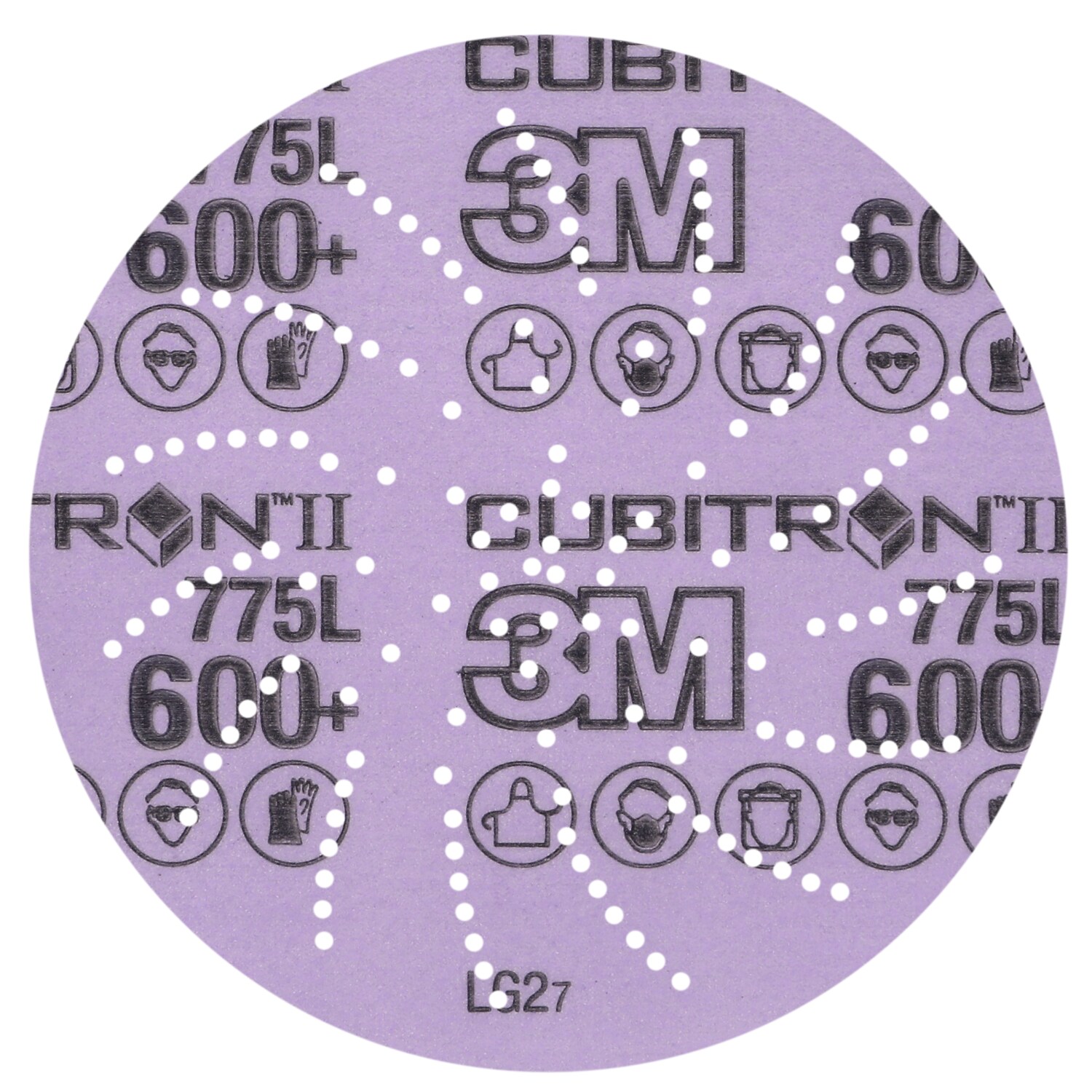 7100383432 - 3M Xtract Cubitron II Film Disc 775L, 600+ 3MIL, 5 in x NH, Die 500LG, 50/Carton, 250 ea/Case